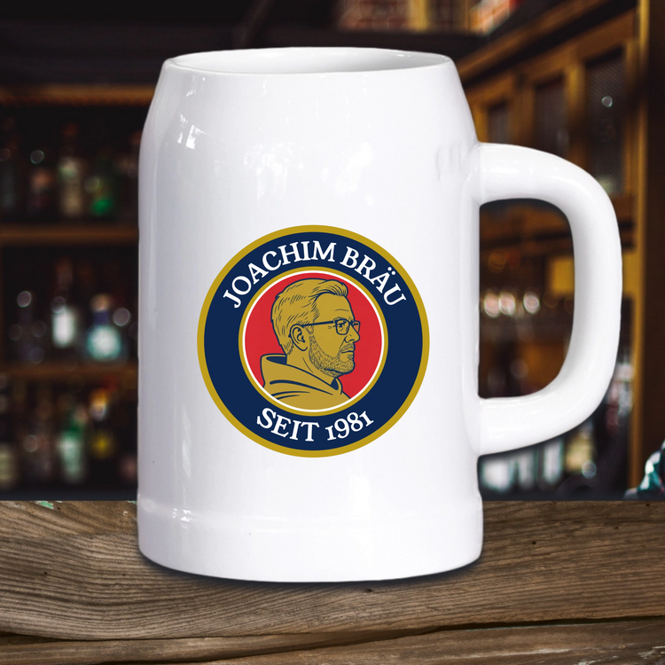Brauerei Bierkrug mit deinem Foto einseitig bedruckt – Geschenk für Bierliebhaber
