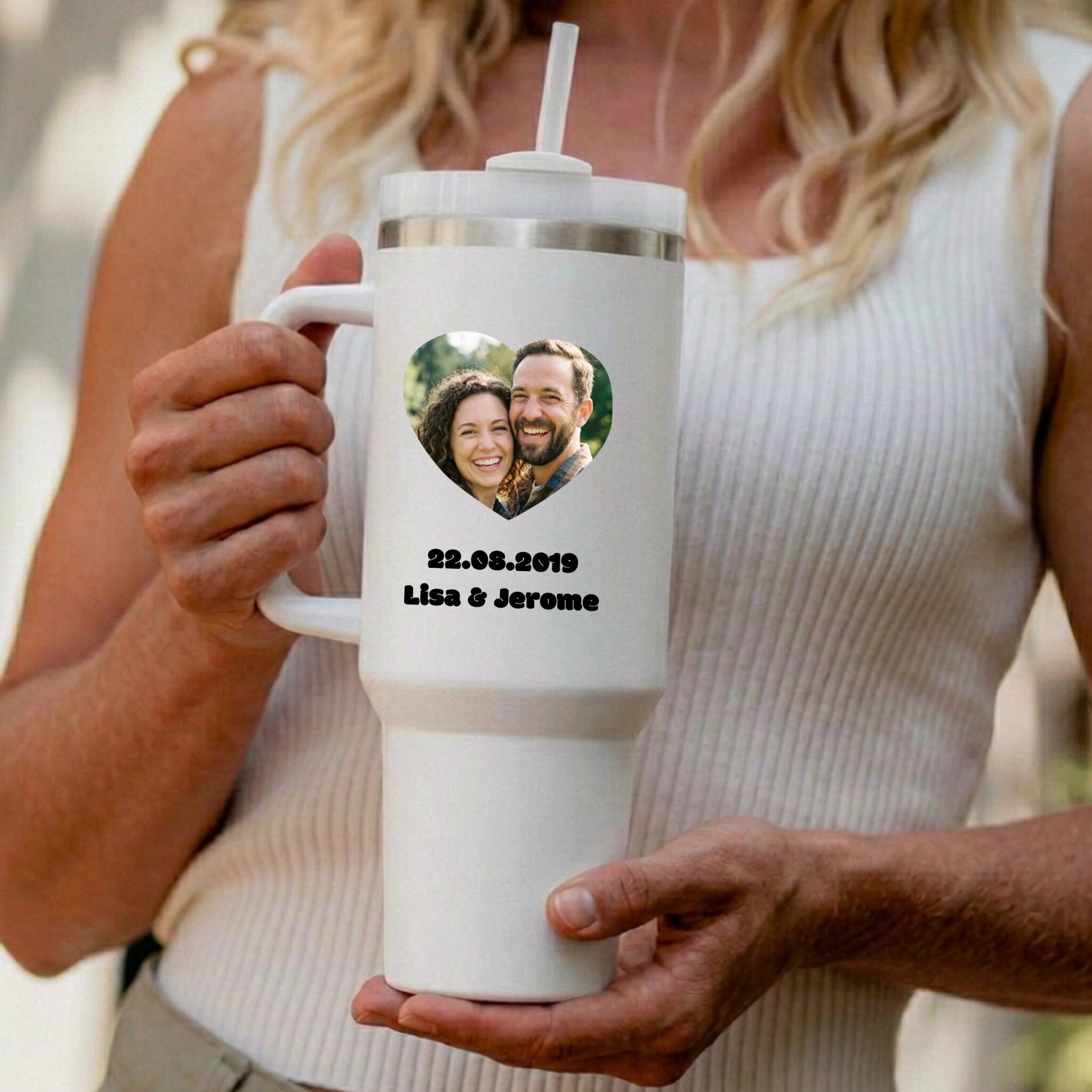Personalisierter Thermobecher mit Foto und Name