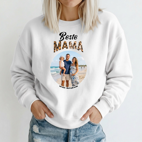 Beste Mama Pullover mit Foto und Text personalisiert