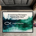Christliche Fußmatte mit personalisiertem Text