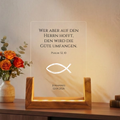Beleuchteter Bilderrahmen mit religiösem Spruch