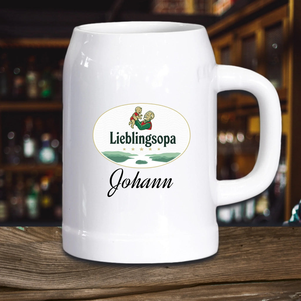 Bierkrug aus Stein personalisiert