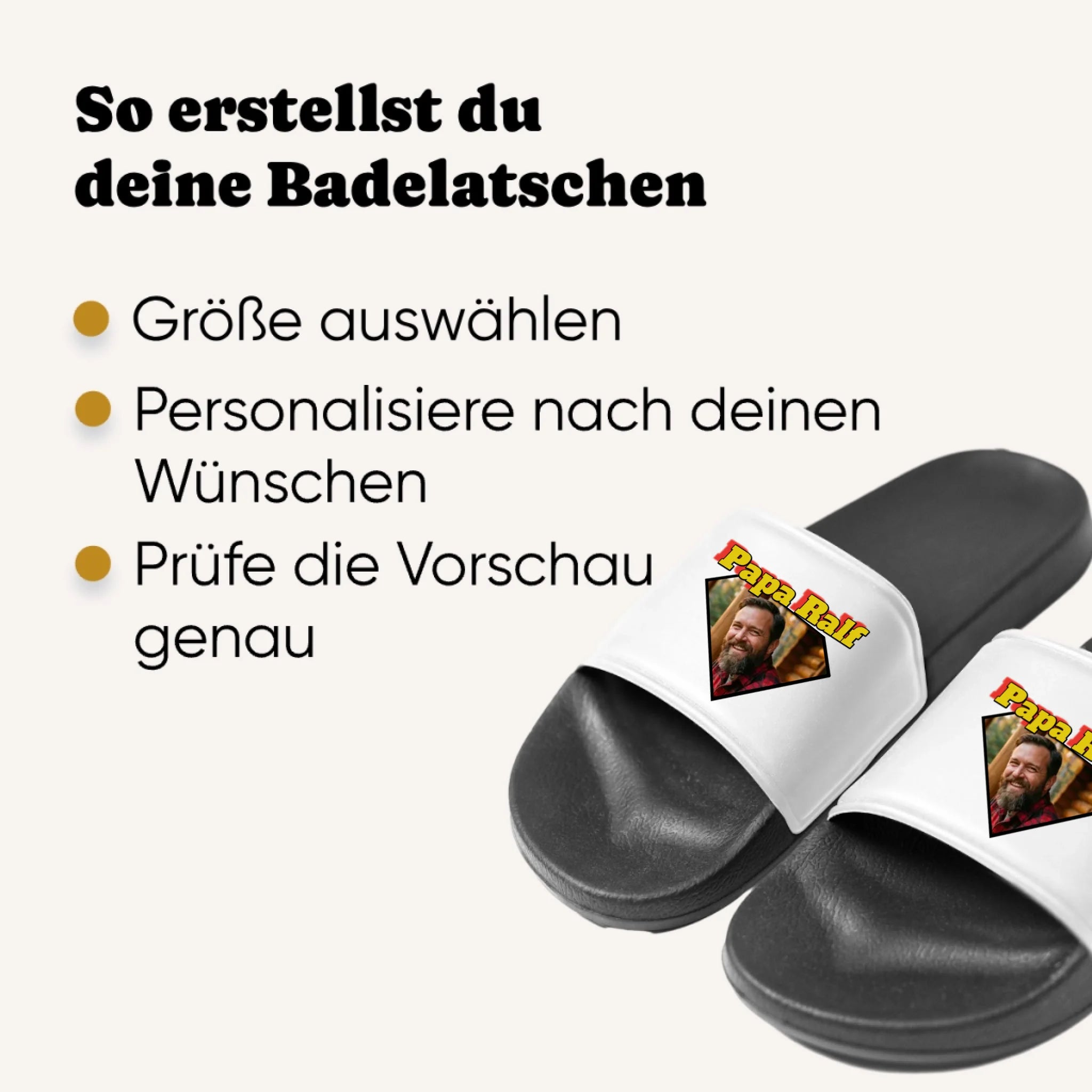 Personalisierte Badeschlappen