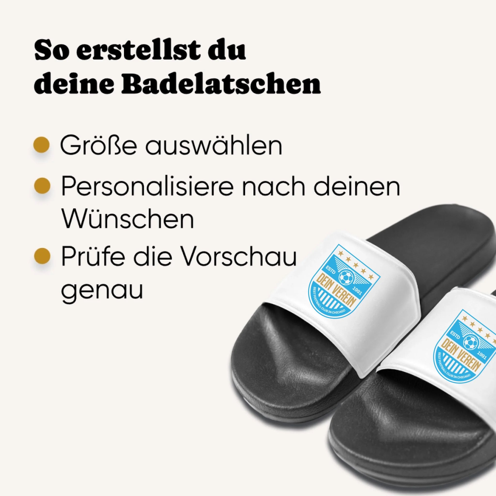 Personalisierte Badeschlappen