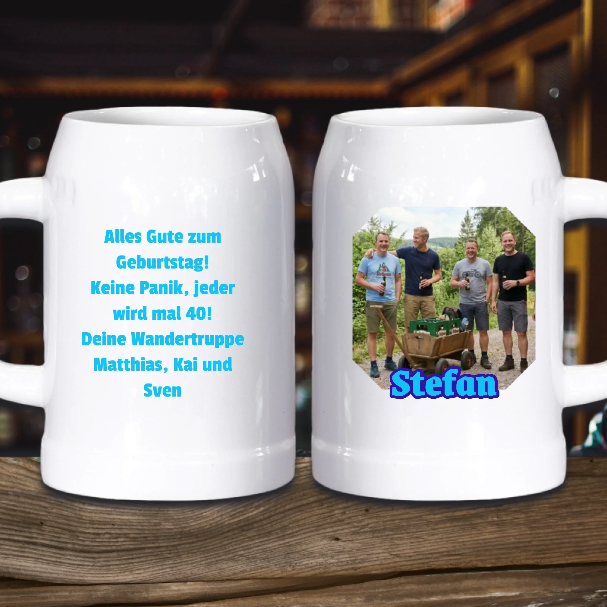 Bierkrug aus Stein personalisiert
