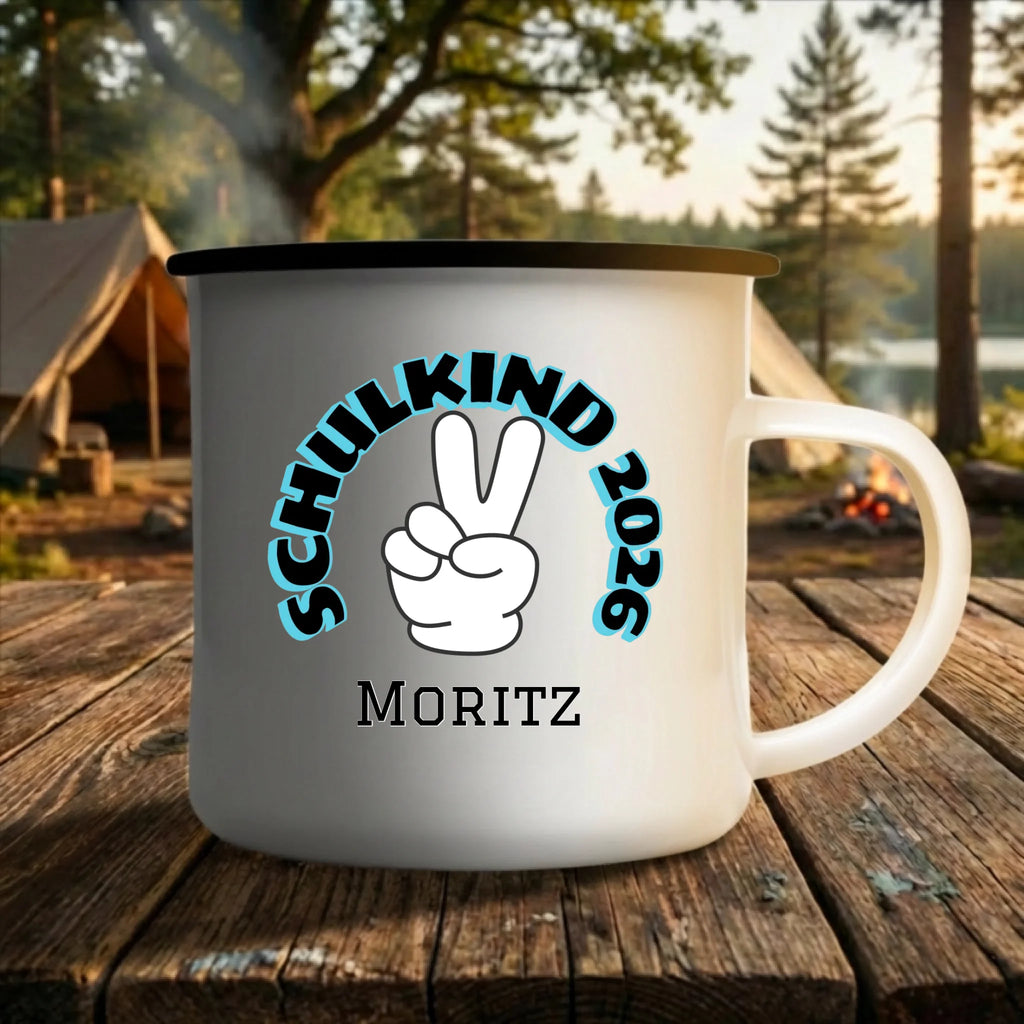 Personalisierte Emaille Tasse