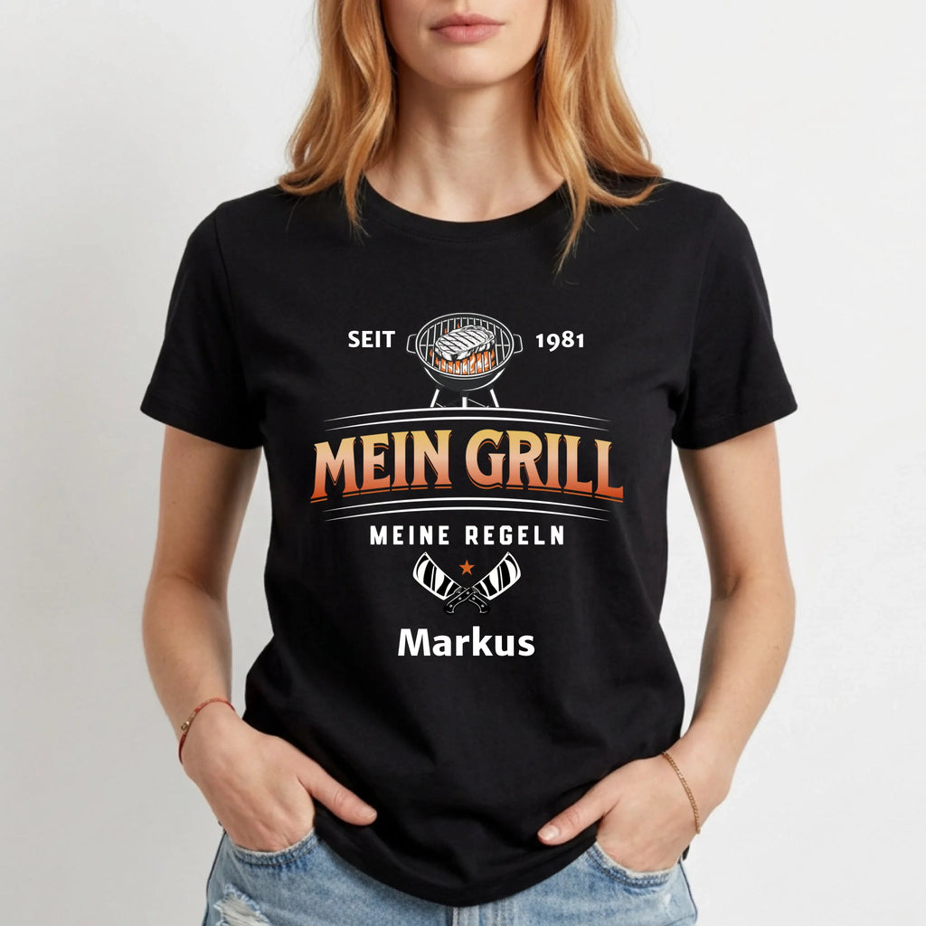 Personalisiertes T-Shirt Damen - schwarz