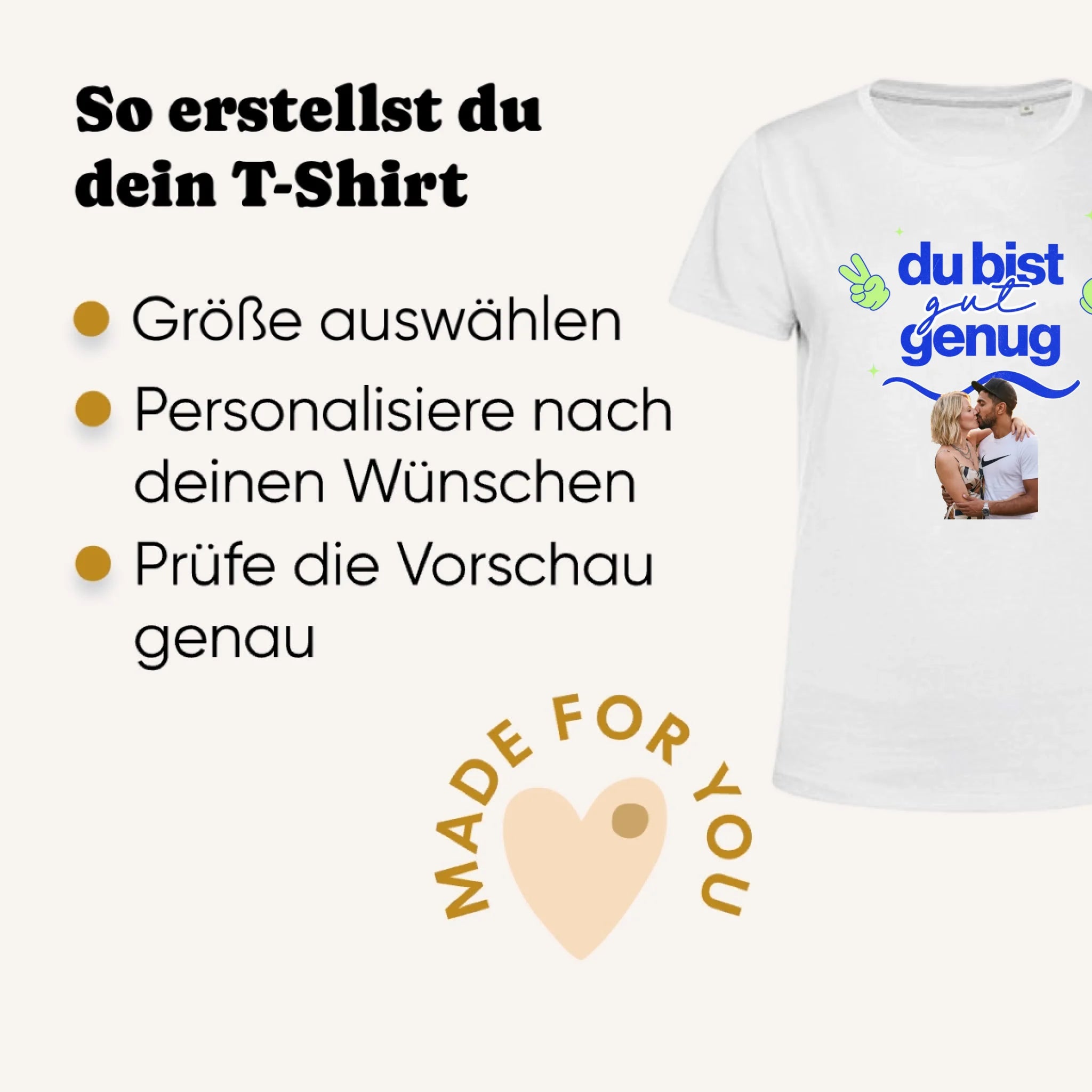 Personalisiertes T-Shirt Damen - weiss