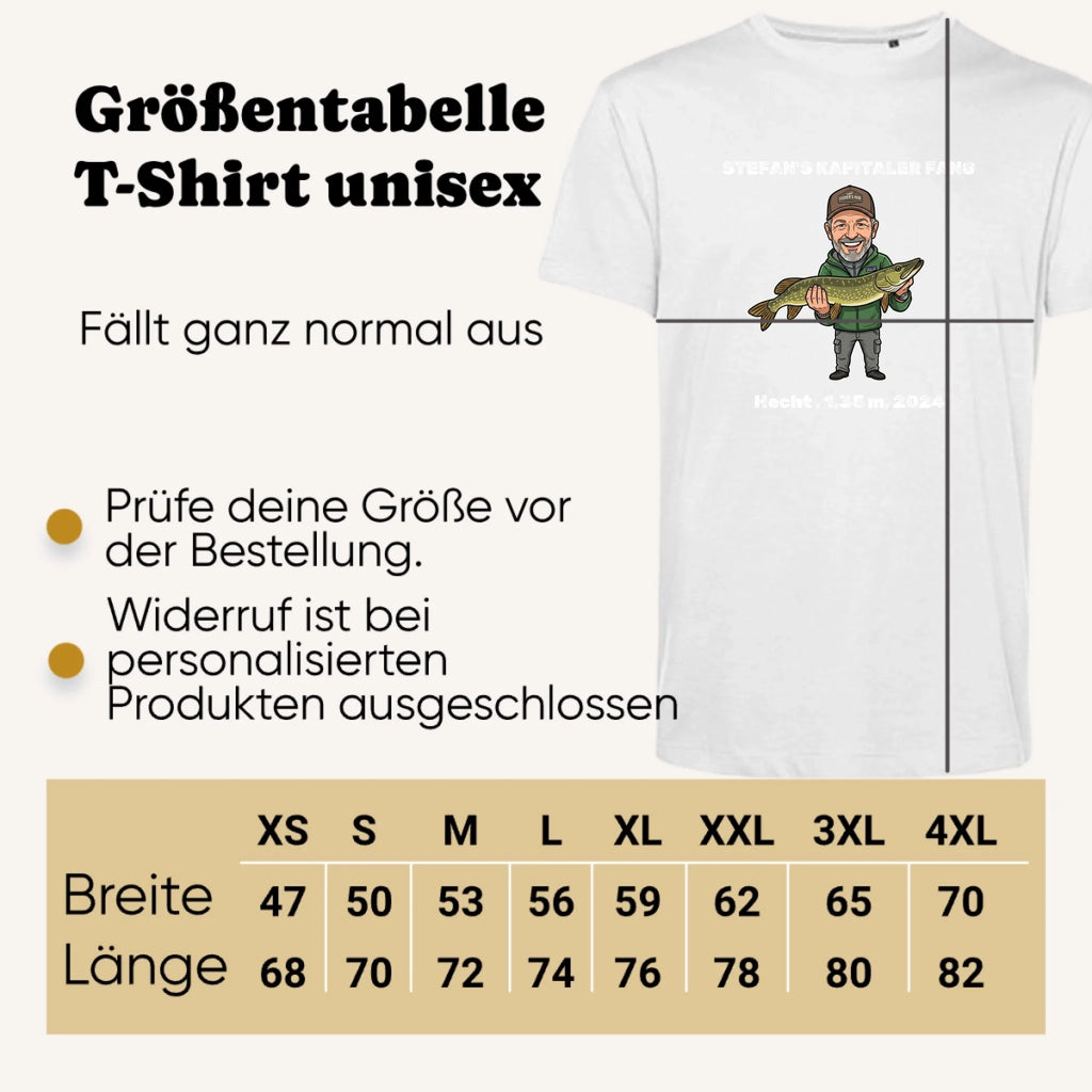 Personalisiertes T-shirt unisex - Größentabelle