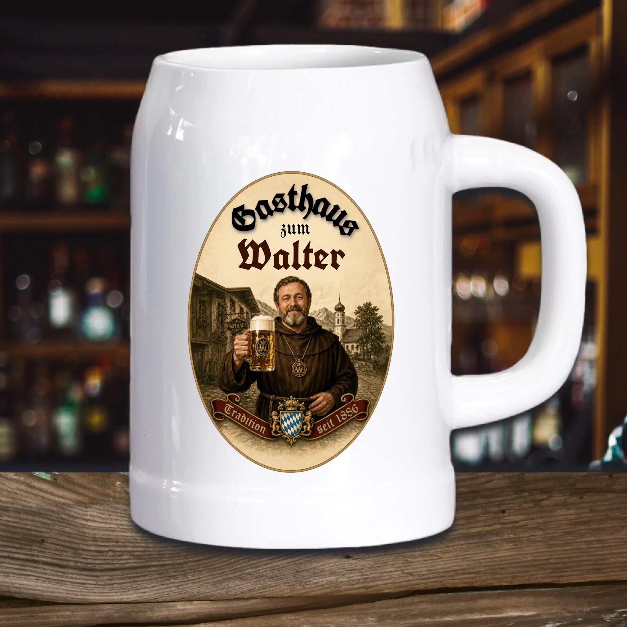 Bierkrug aus Stein personalisiert