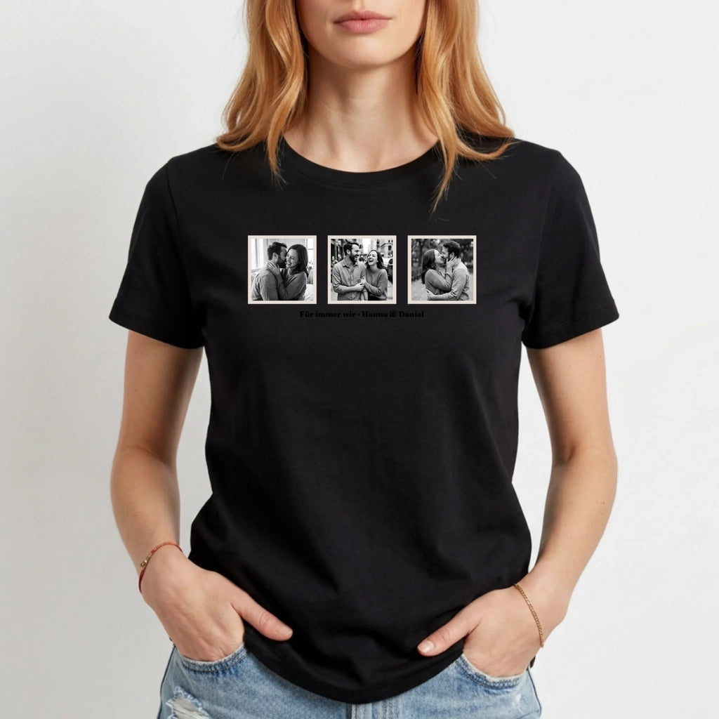 Personalisiertes T-Shirt Damen - schwarz