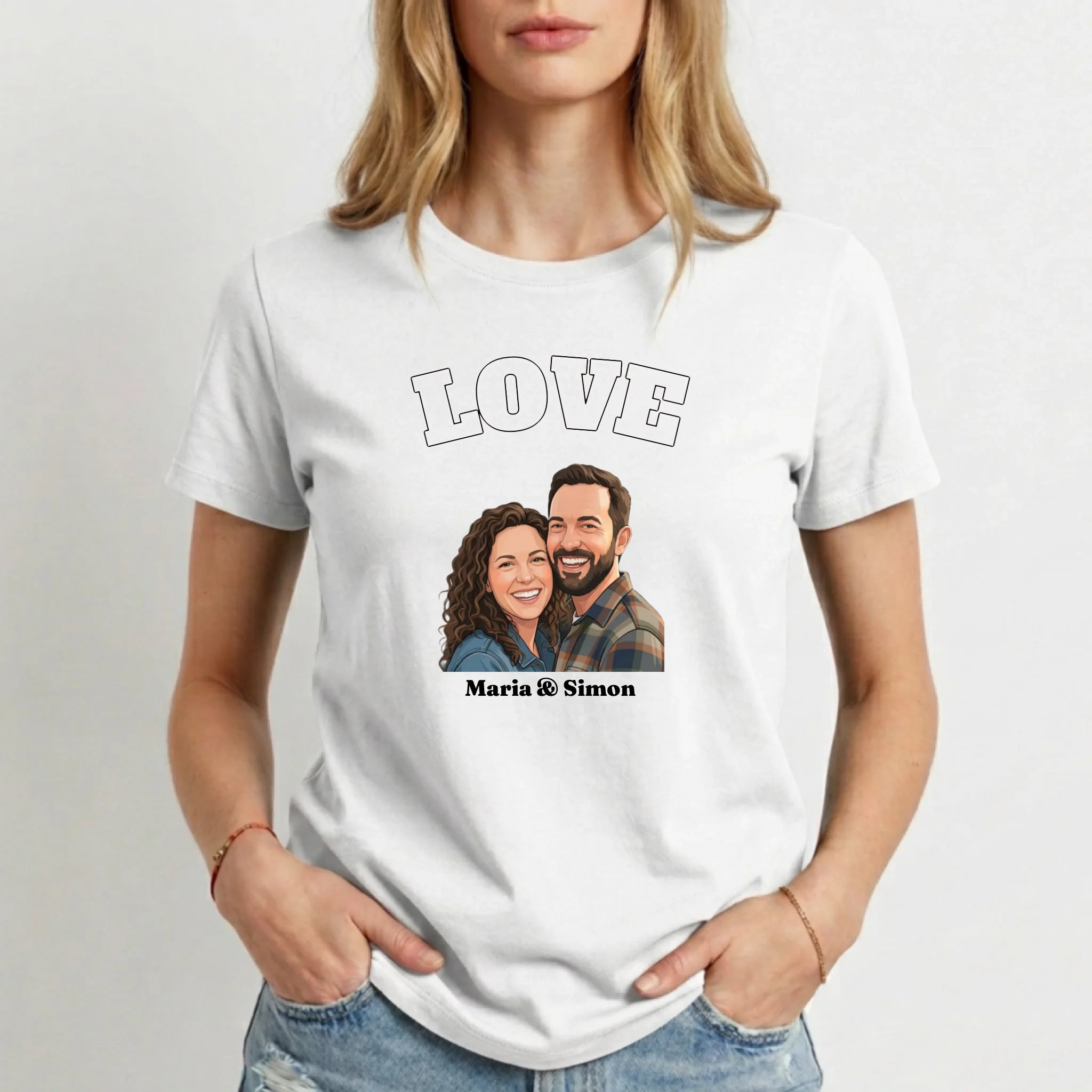 Personalisiertes T-Shirt Damen - weiss