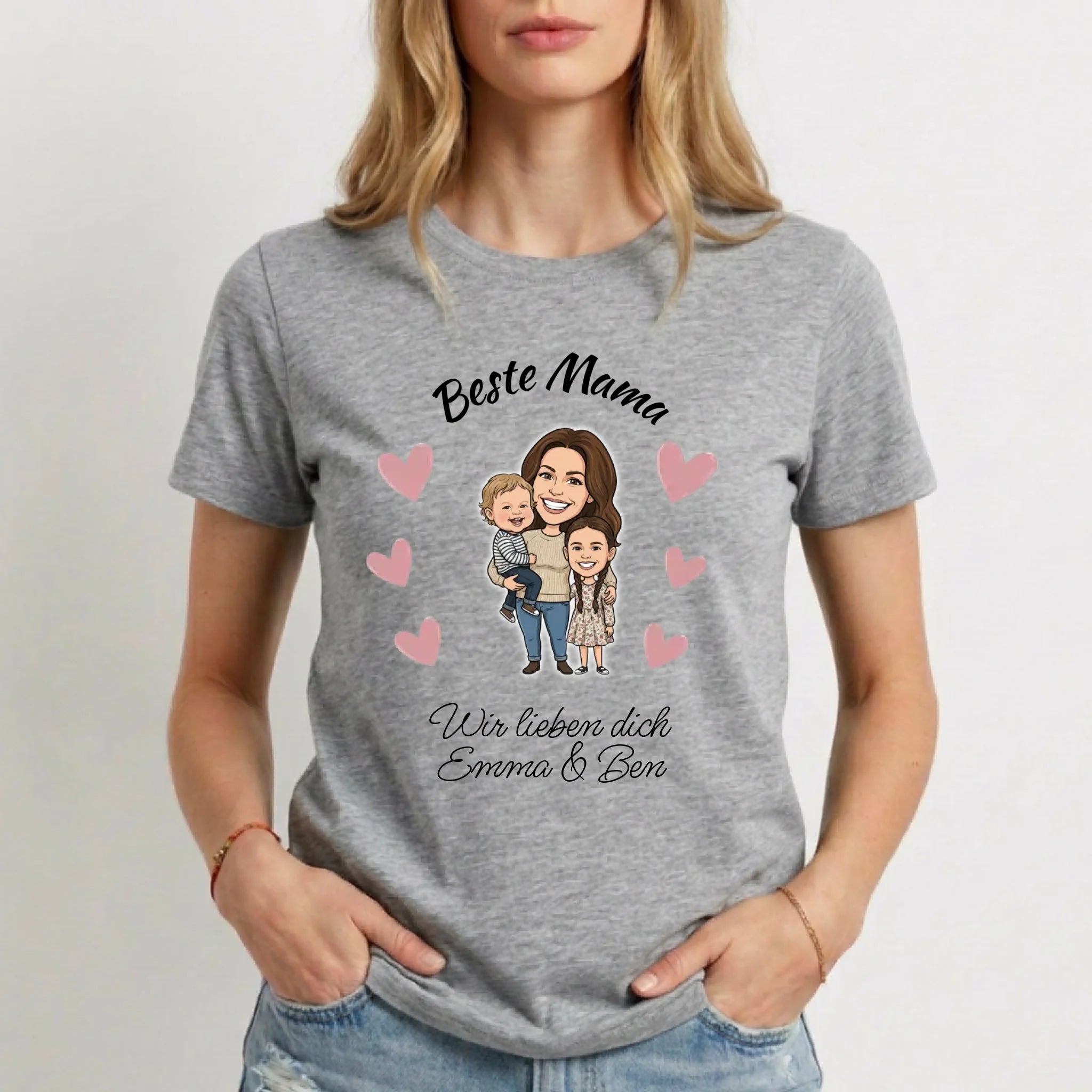Personalisiertes T-Shirt Damen - grau