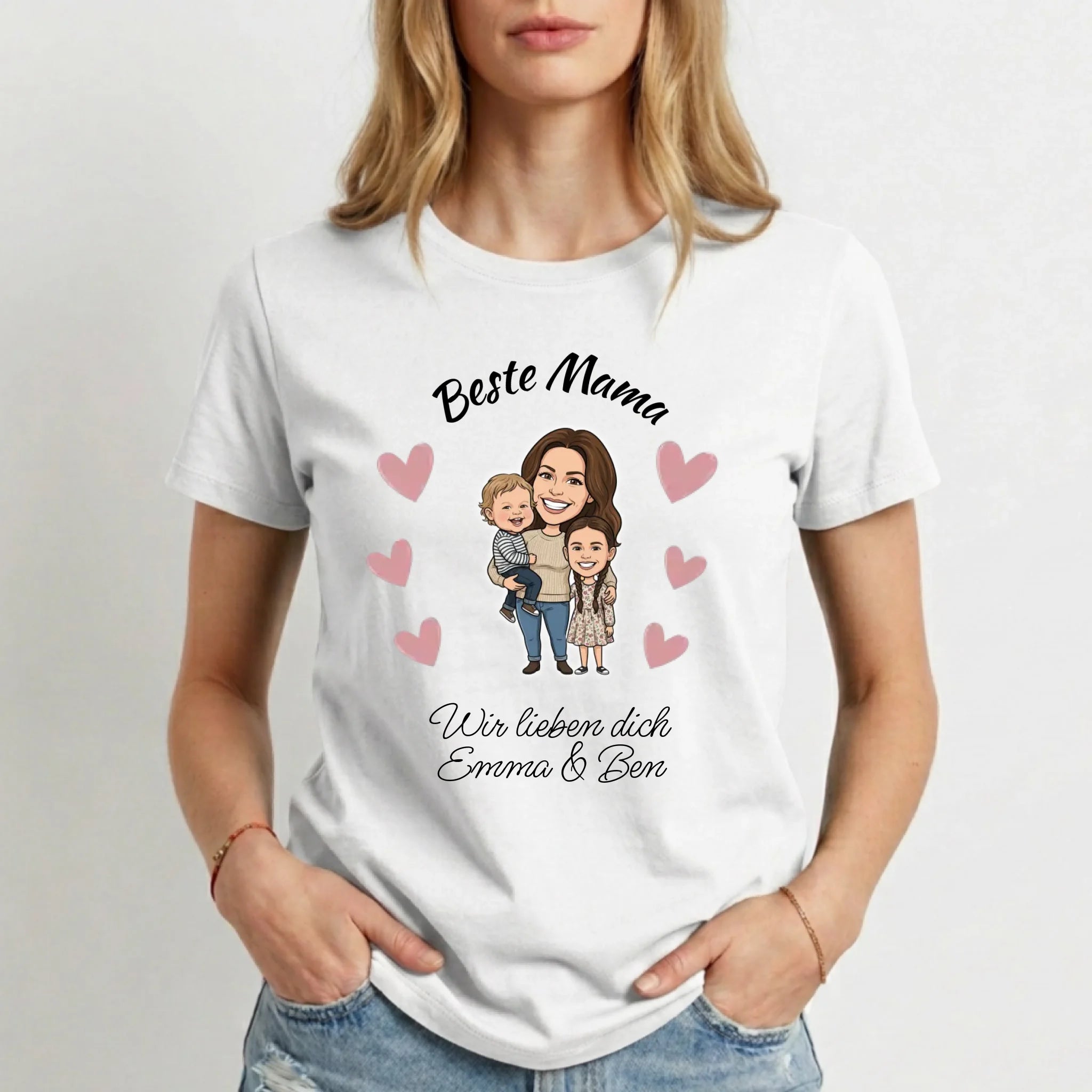 Personalisiertes T-Shirt Damen - weiss