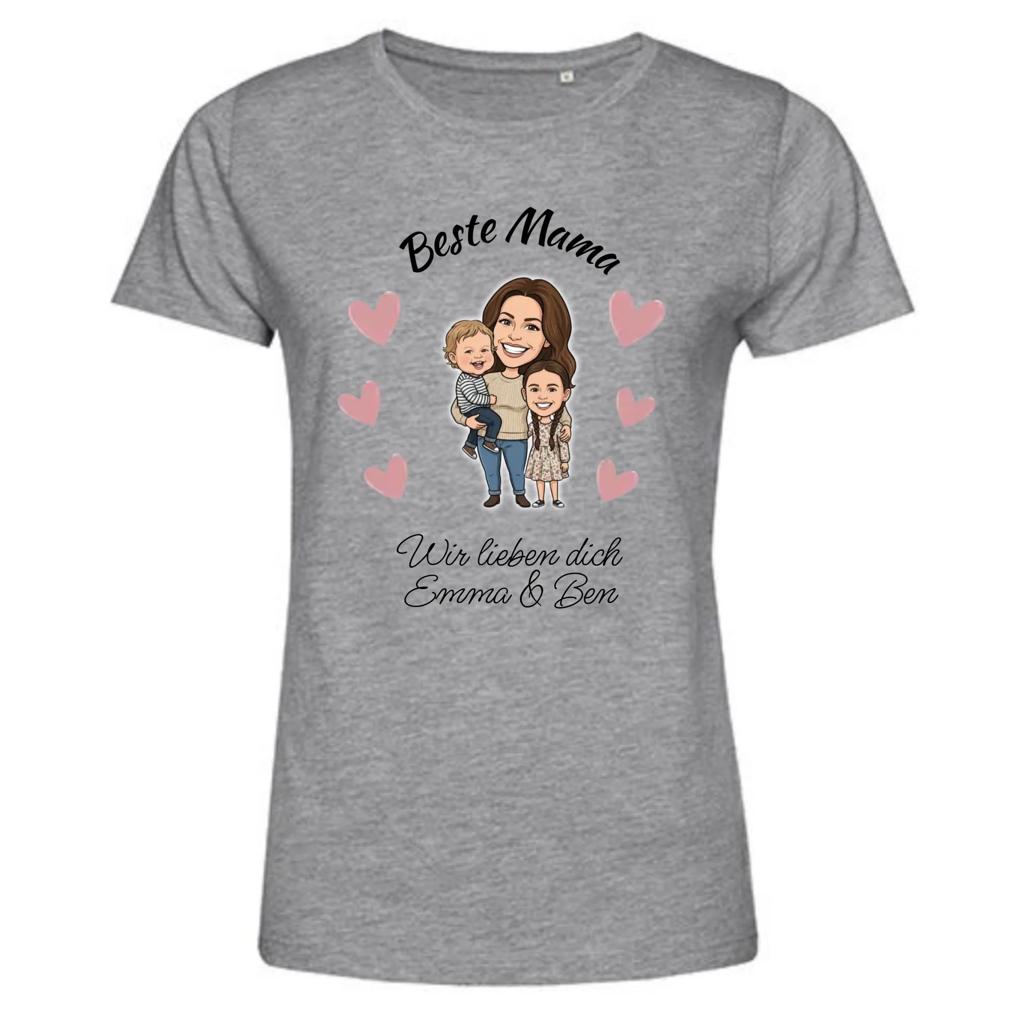 Personalisiertes T-Shirt Damen - grau