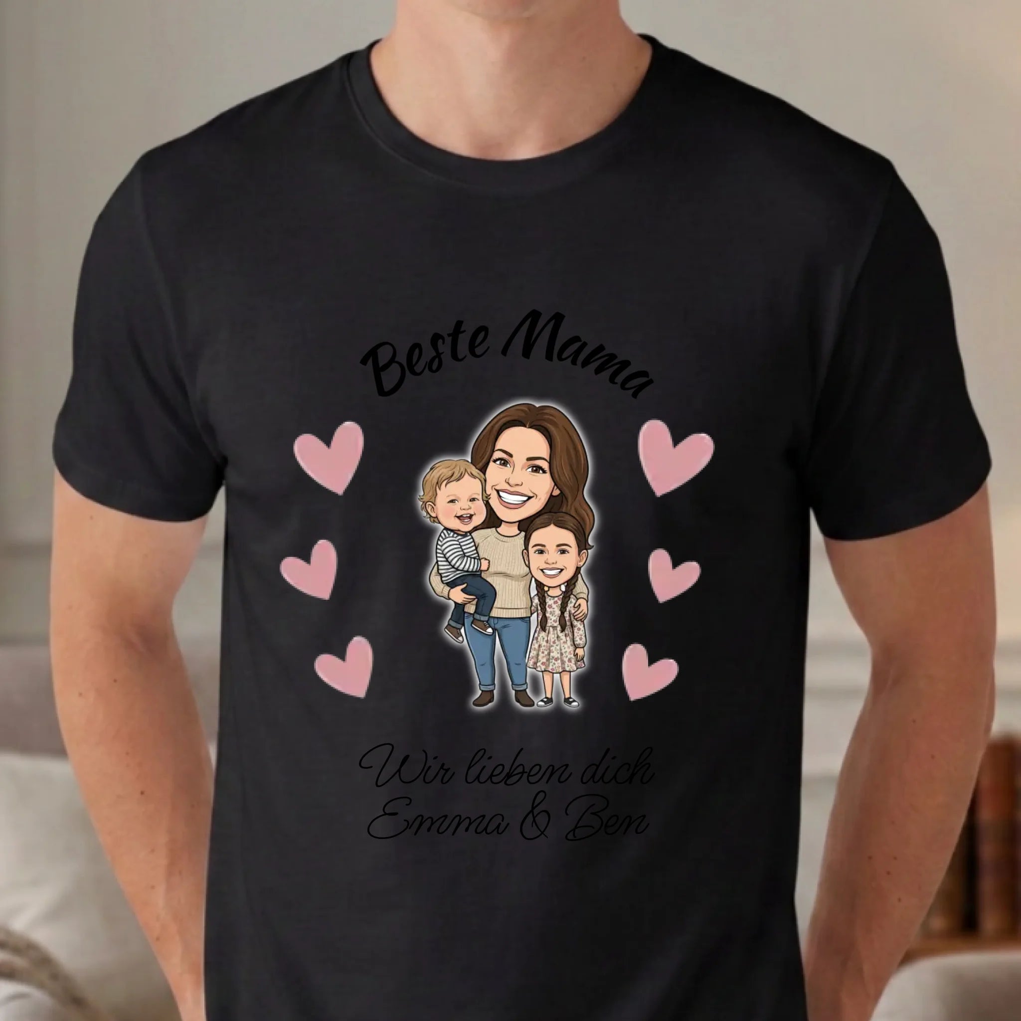 Personalisiertes T-shirt unisex - schwarz