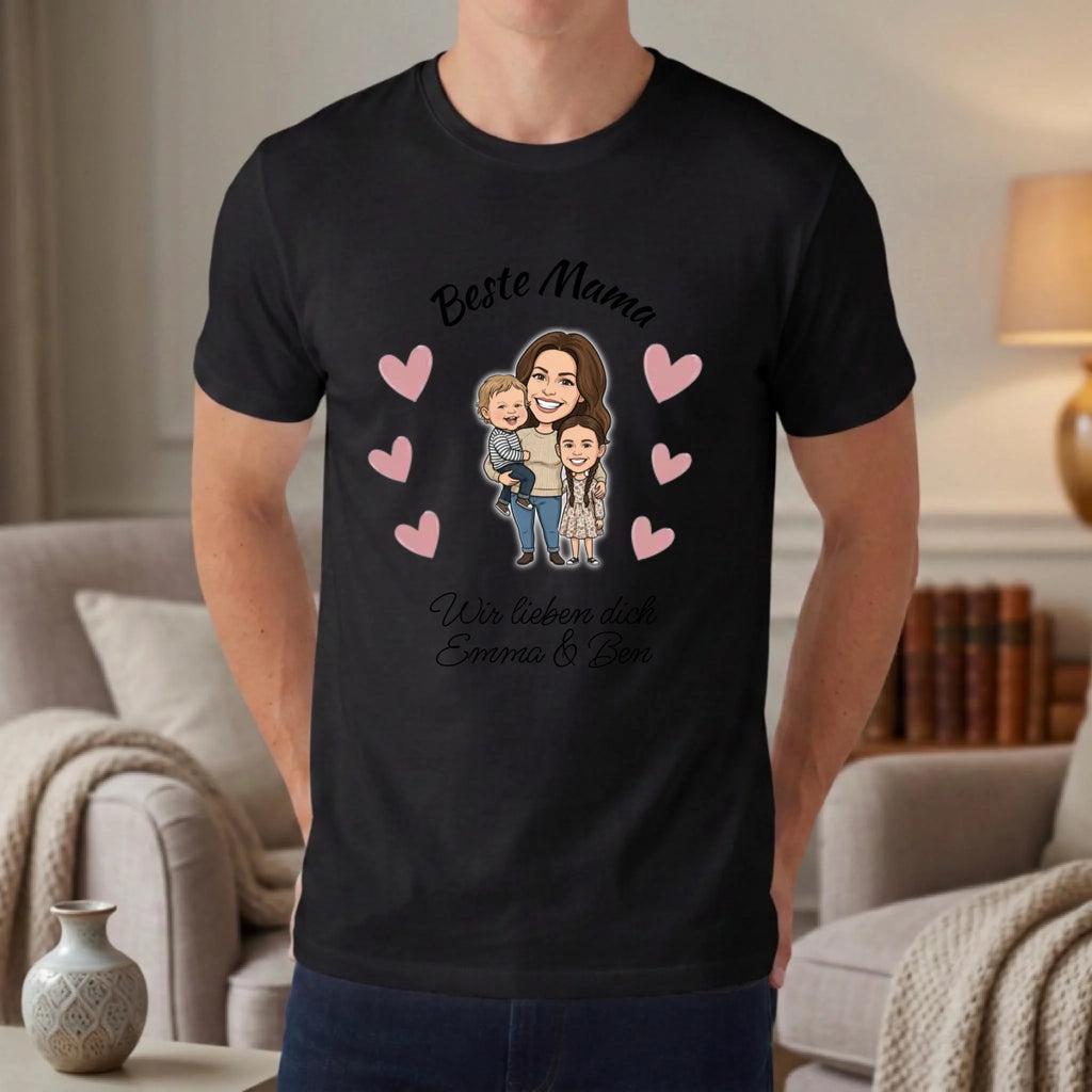 Personalisiertes T-shirt unisex - schwarz