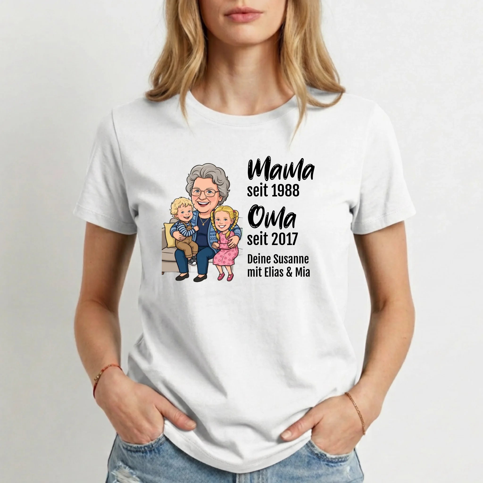 Personalisiertes T-Shirt Damen - weiss