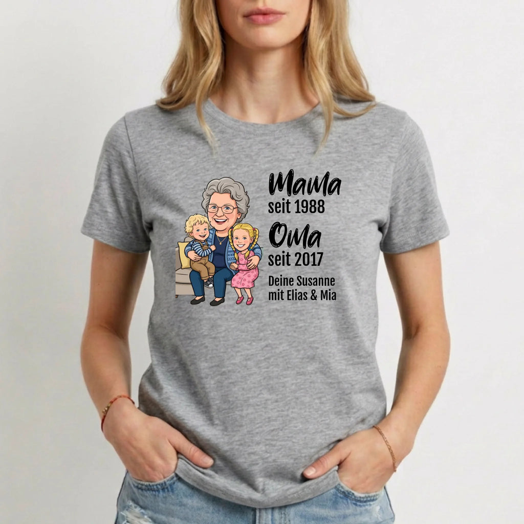 Personalisiertes T-Shirt Damen - grau