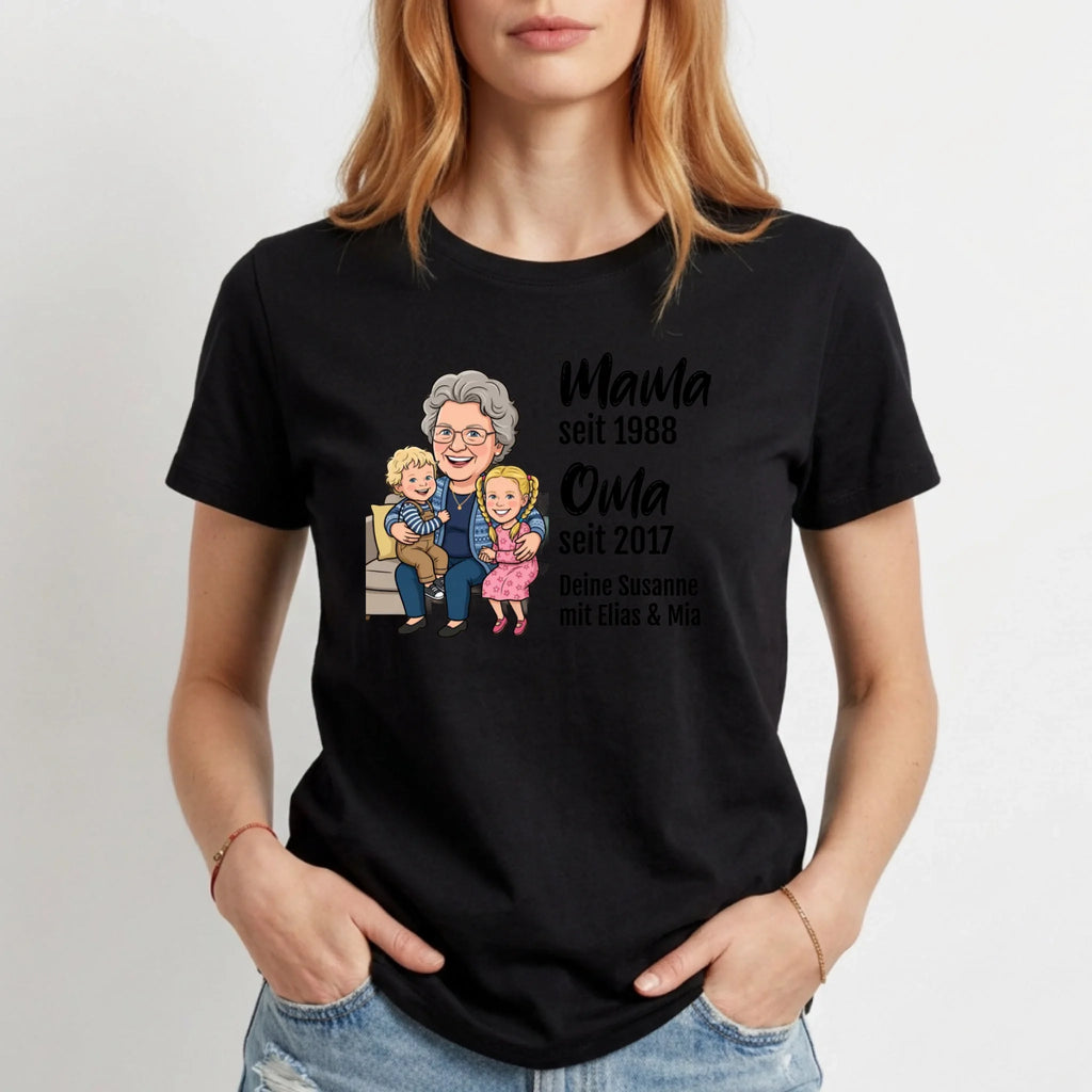 Personalisiertes T-Shirt Damen - schwarz