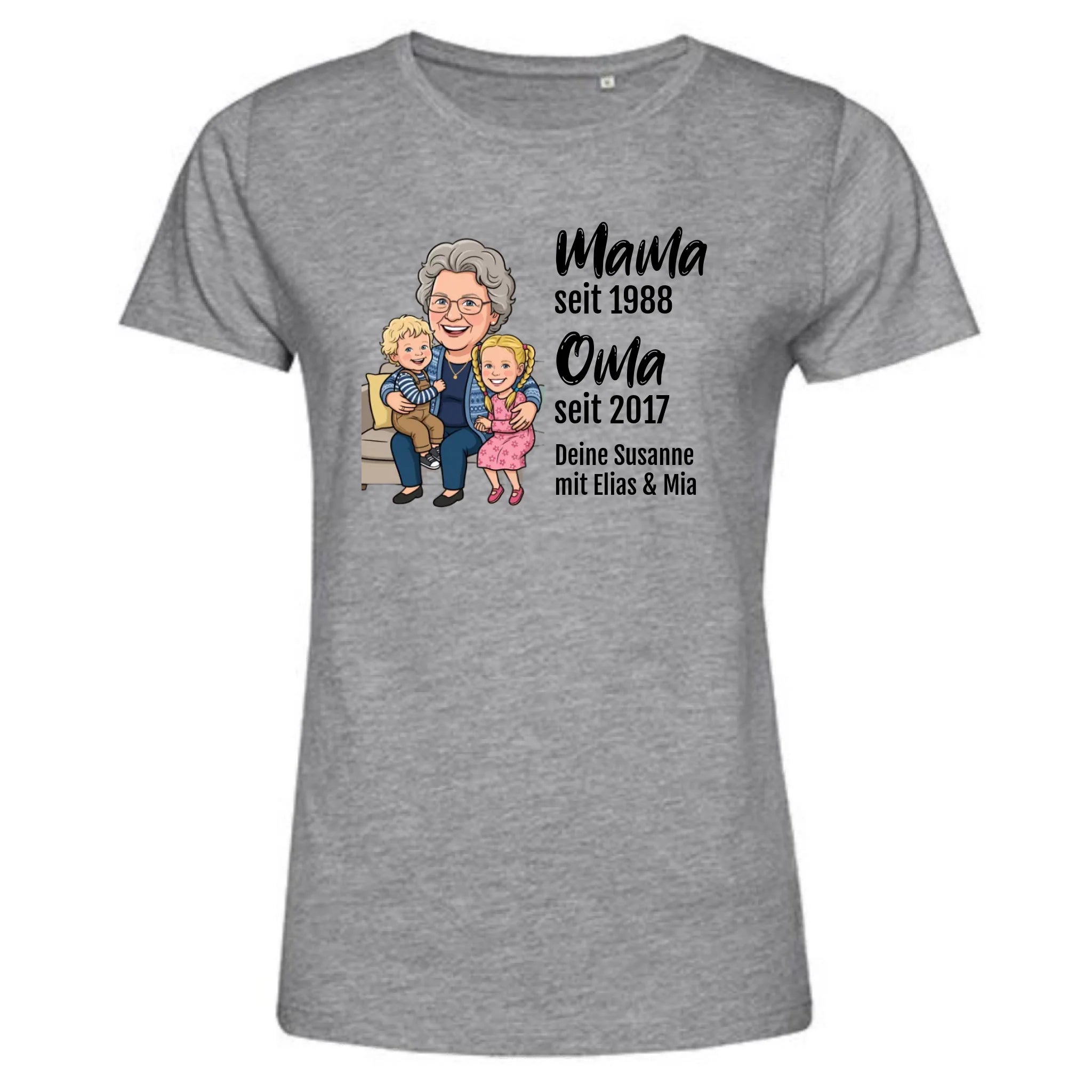 Personalisiertes T-Shirt Damen - grau