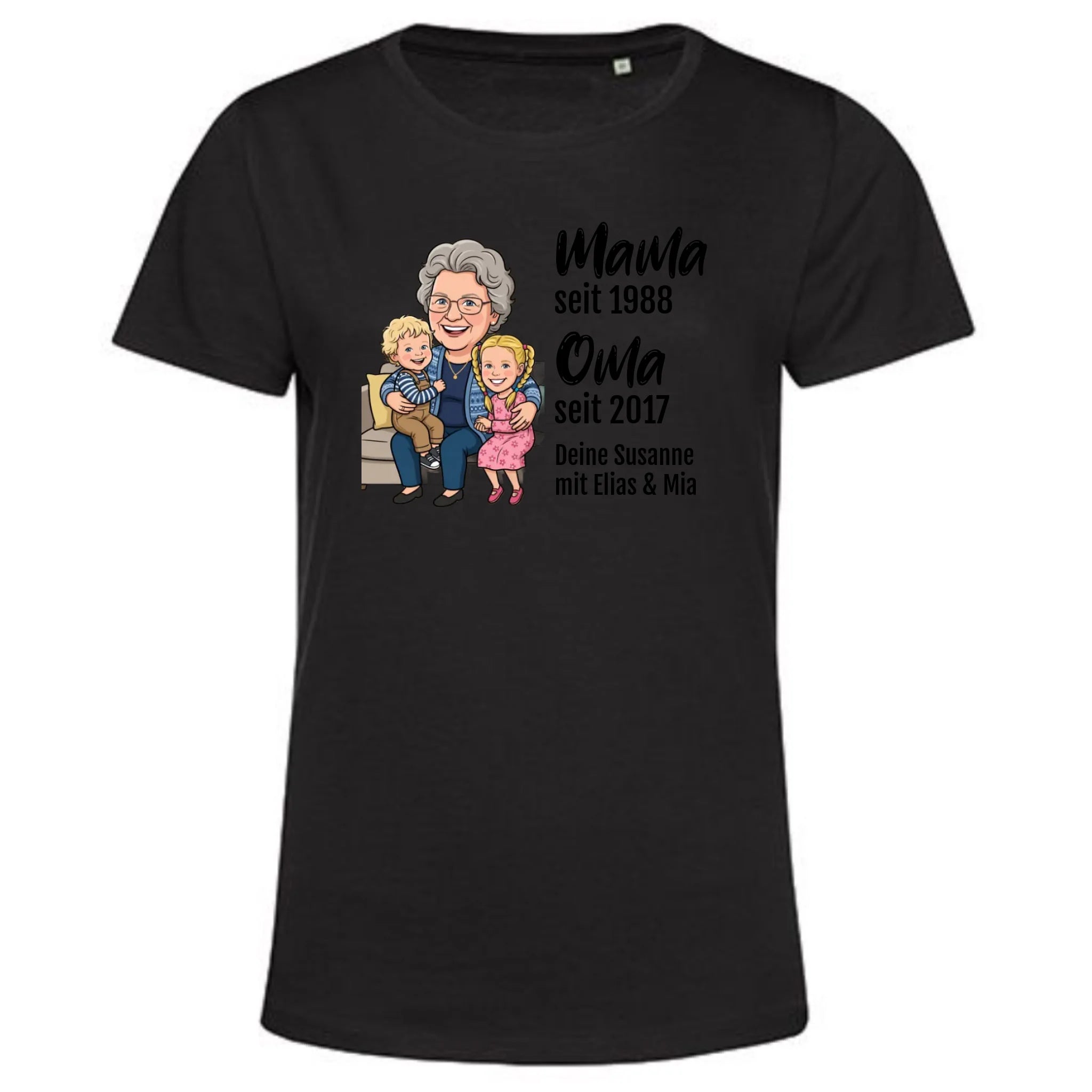 Personalisiertes T-Shirt Damen - schwarz