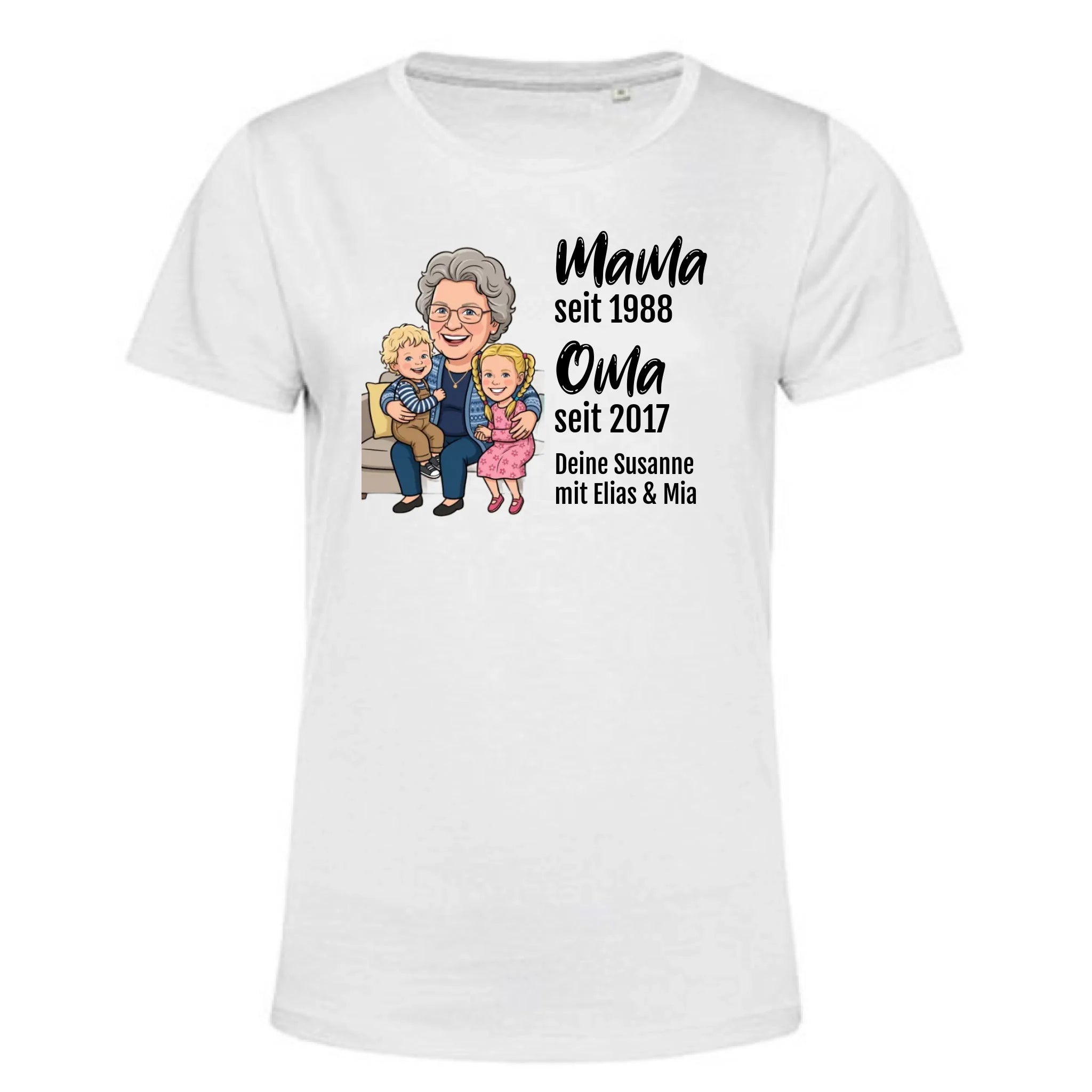 Personalisiertes T-Shirt Damen - weiß