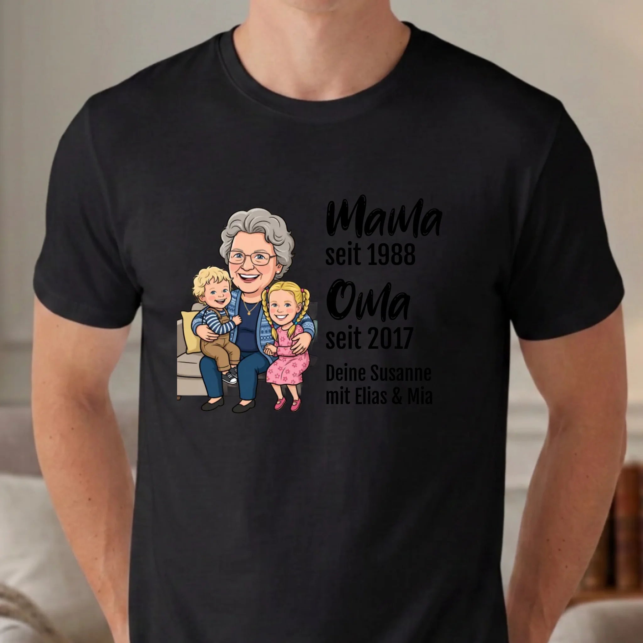 Personalisiertes T-shirt unisex - schwarz