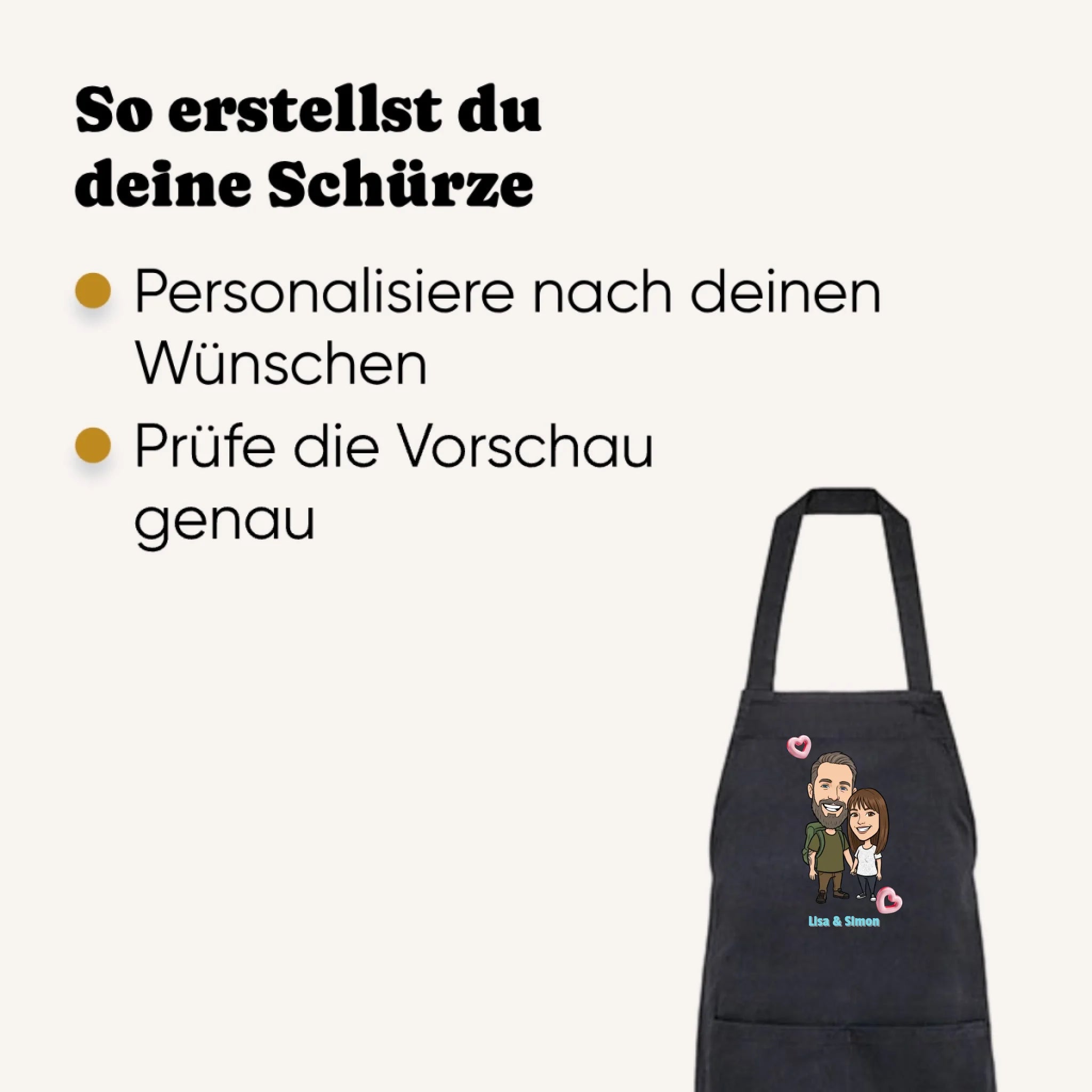 Personalisierte Schürze