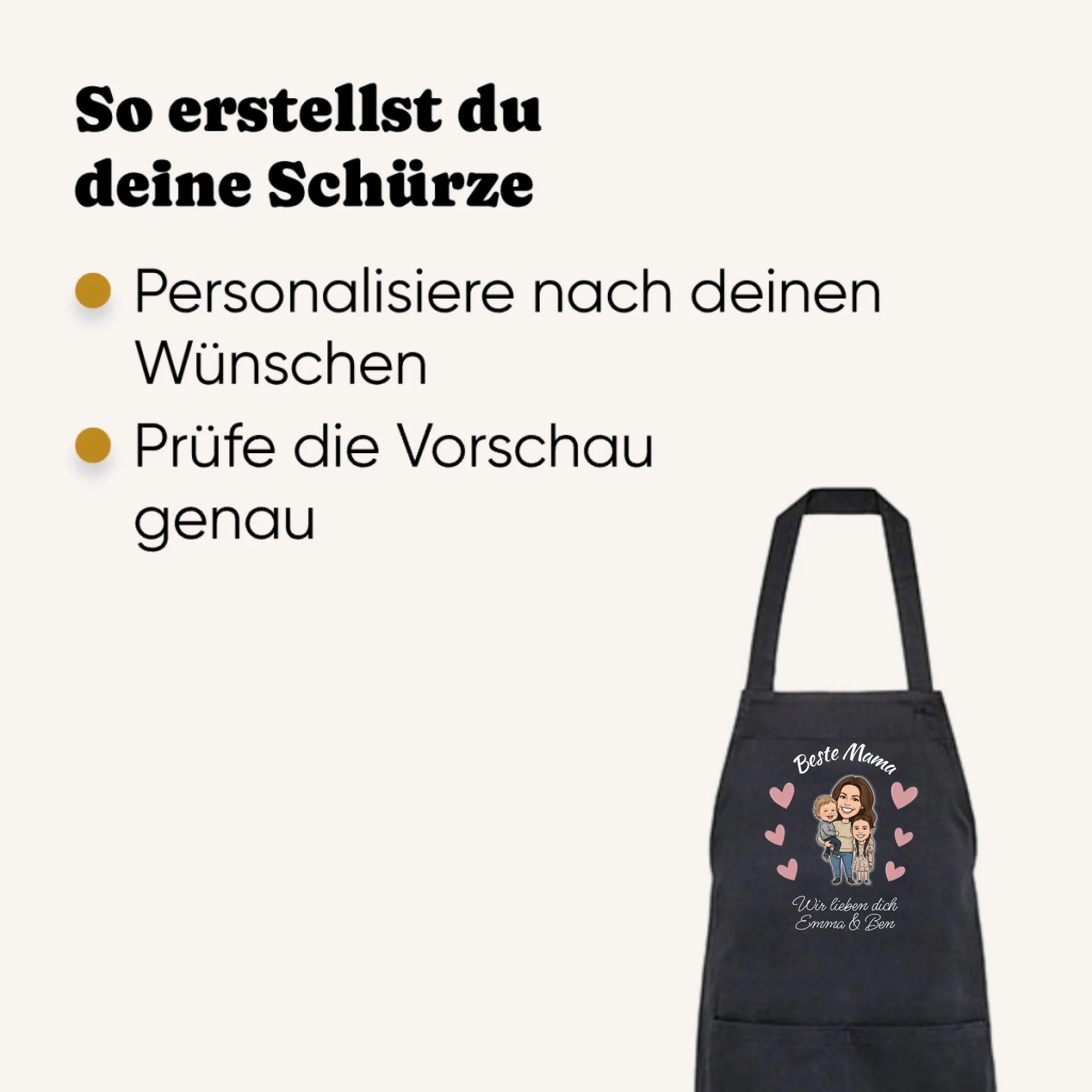 Personalisierte Schürze