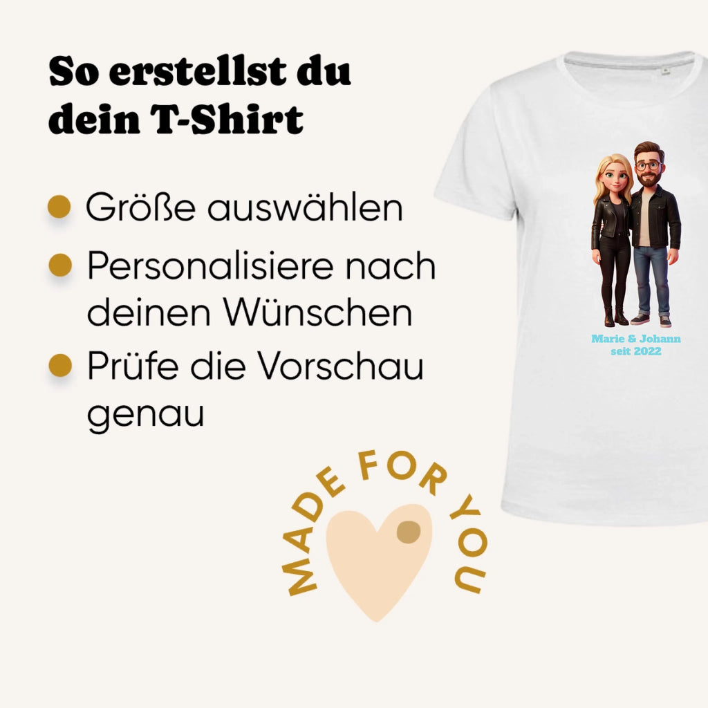 Personalisiertes T-Shirt Damen - weiss