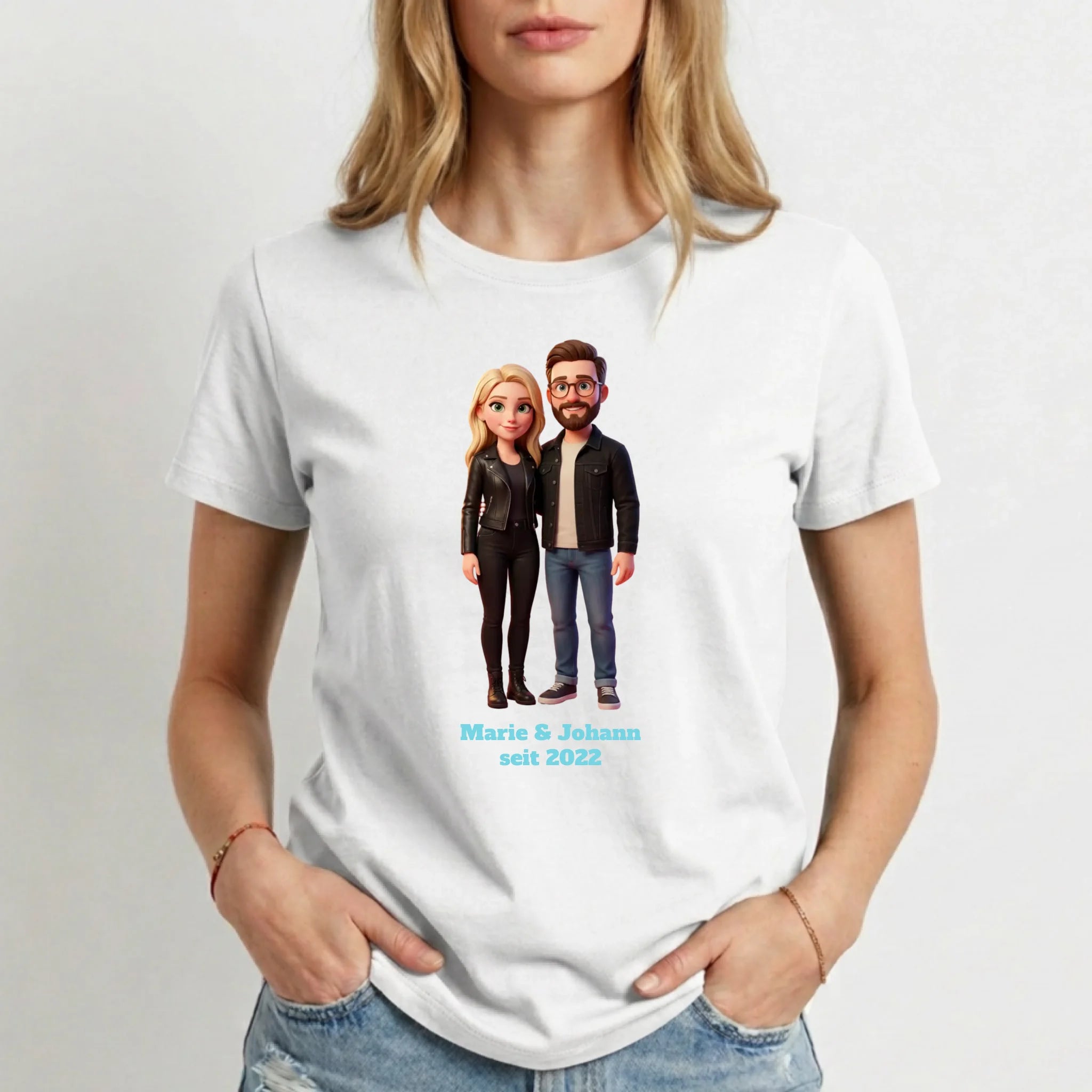 Personalisiertes T-Shirt Damen - weiss
