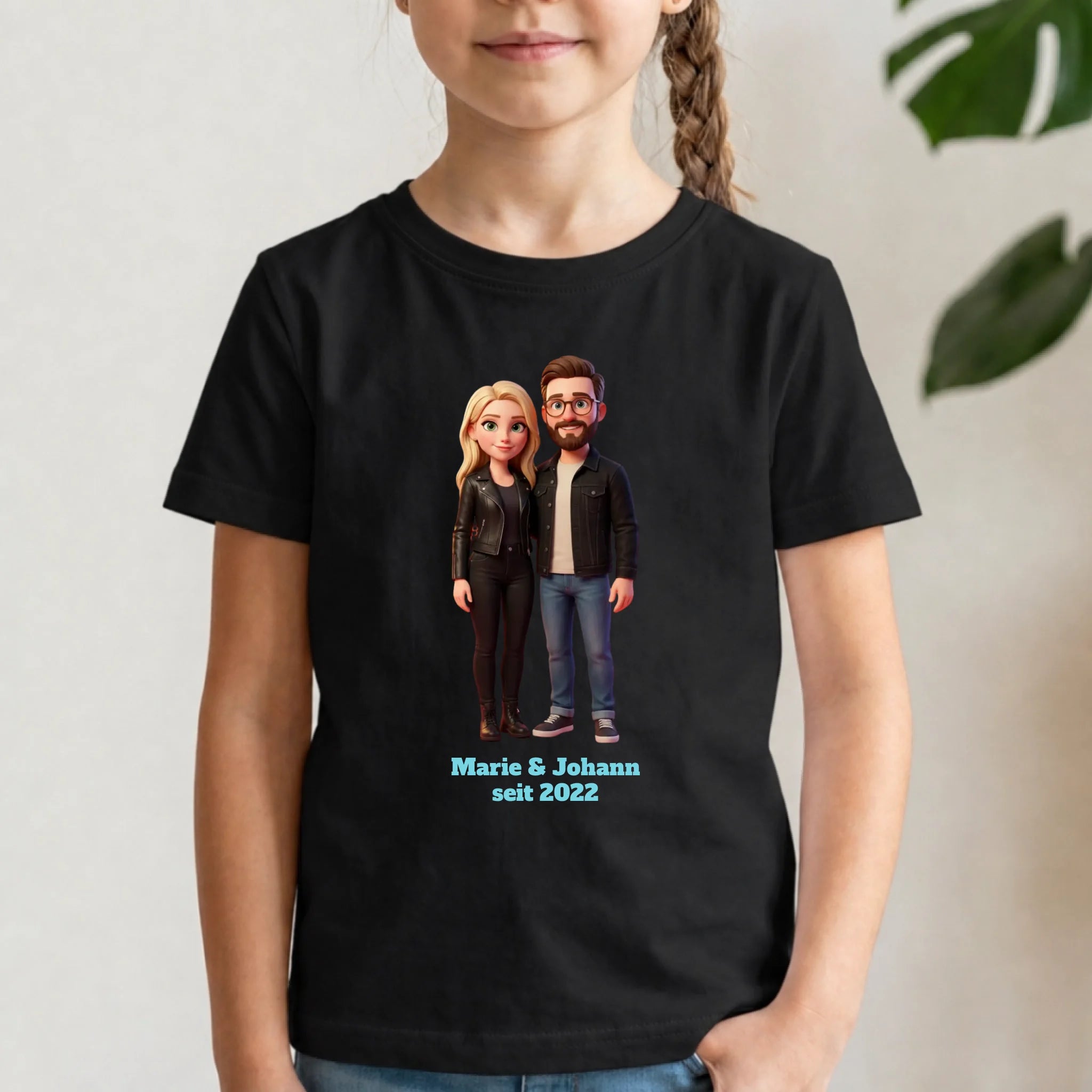 Personalisiertes T-Shirt Kinder - schwarz