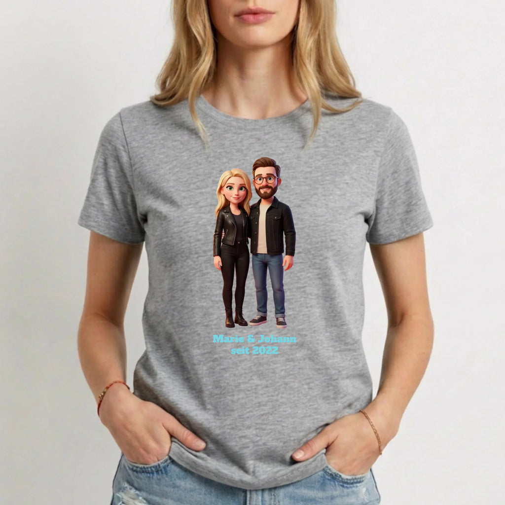 Personalisiertes T-Shirt Damen - grau