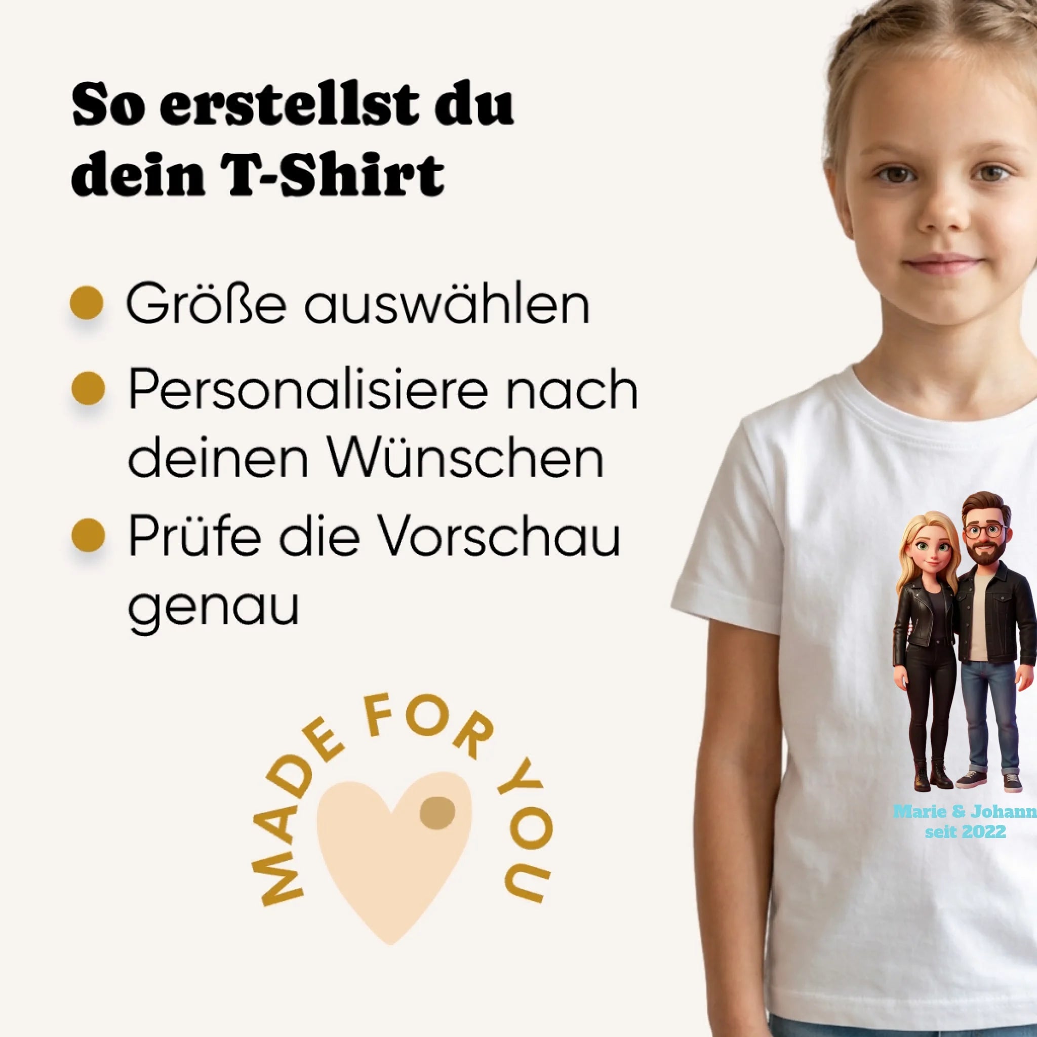 Personalisiertes T-Shirt Kids Grössentabelle