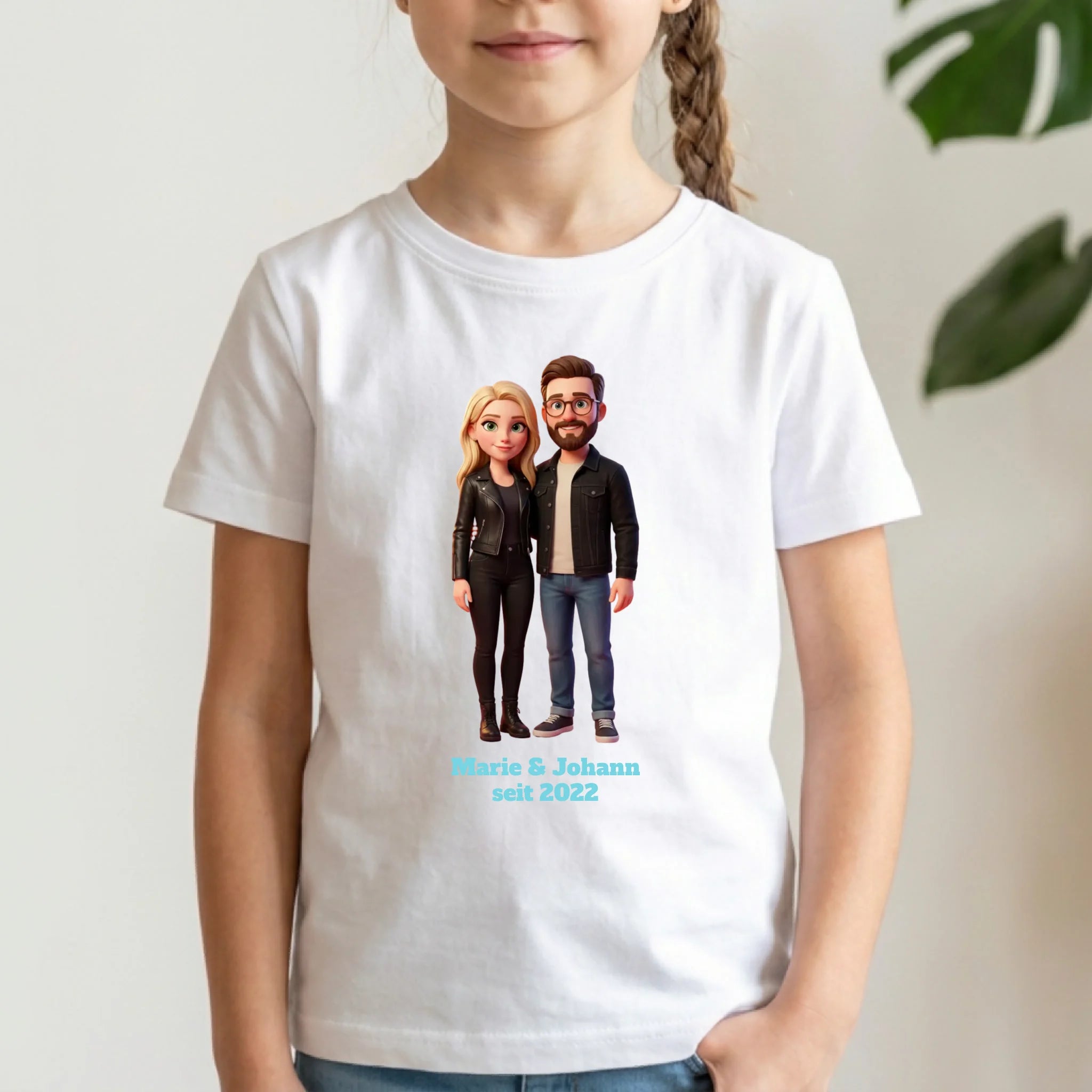 Personalisiertes T-Shirt Kinder - weiß