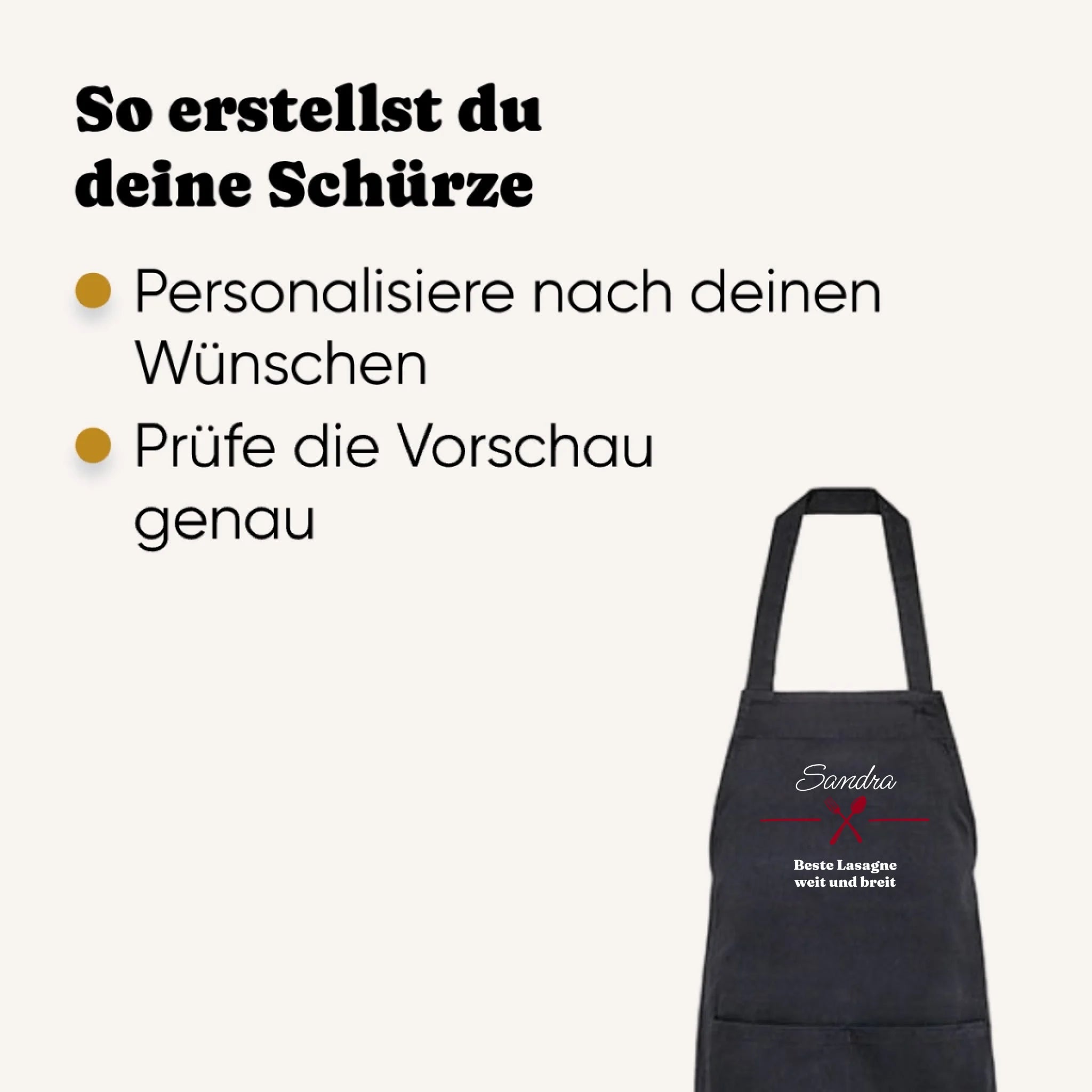 Personalisierte Schürze