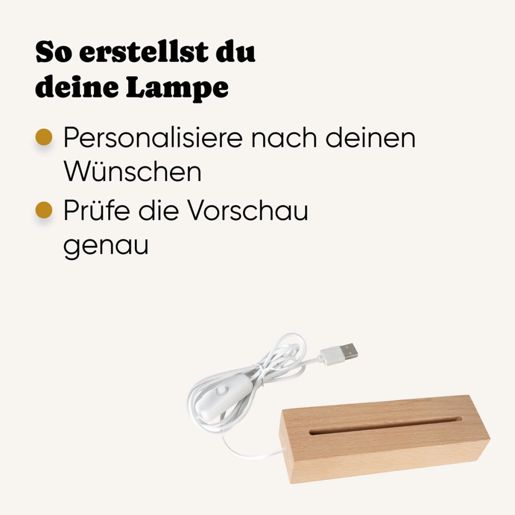 Personalisierte LED Lampe