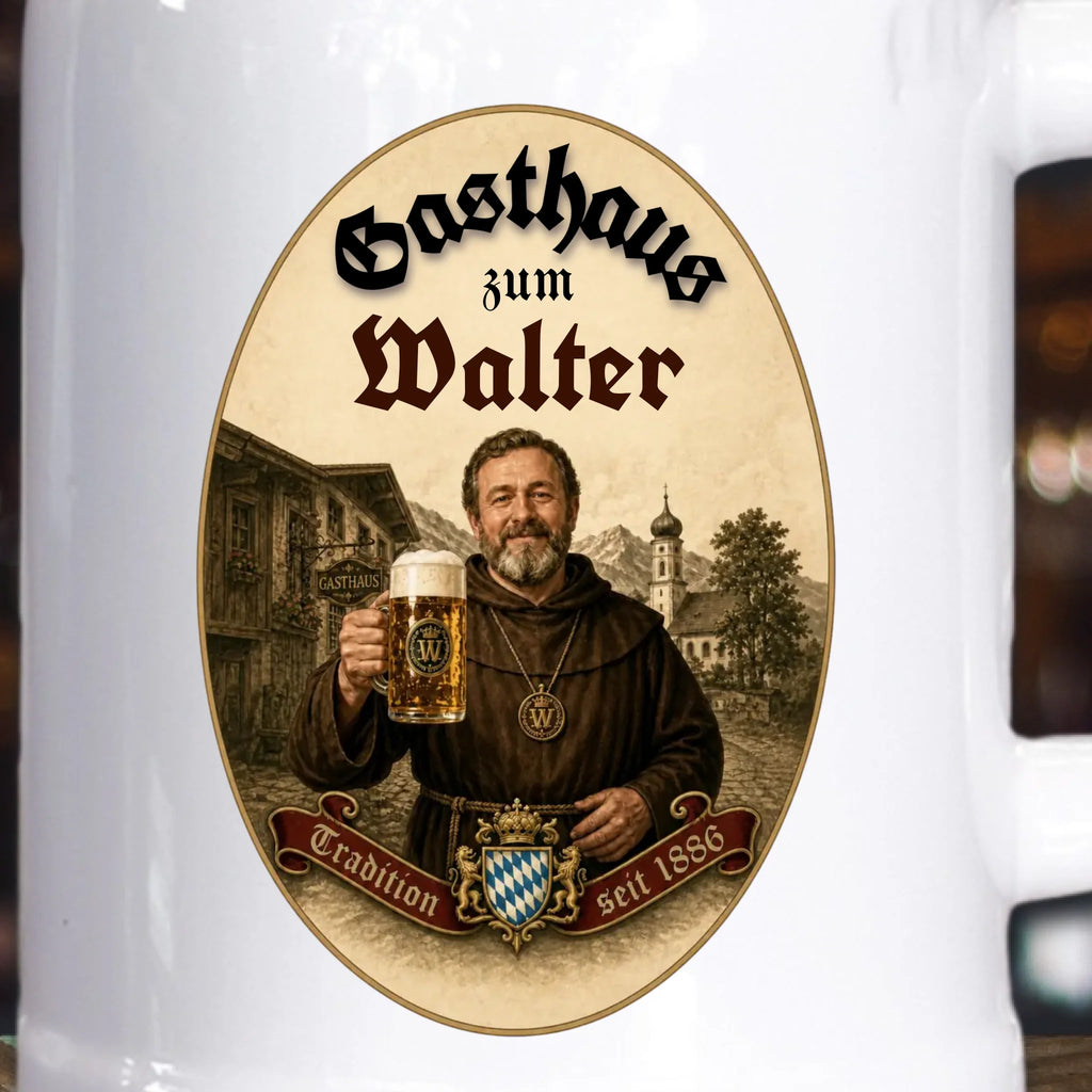 Bierkrug aus Stein personalisiert