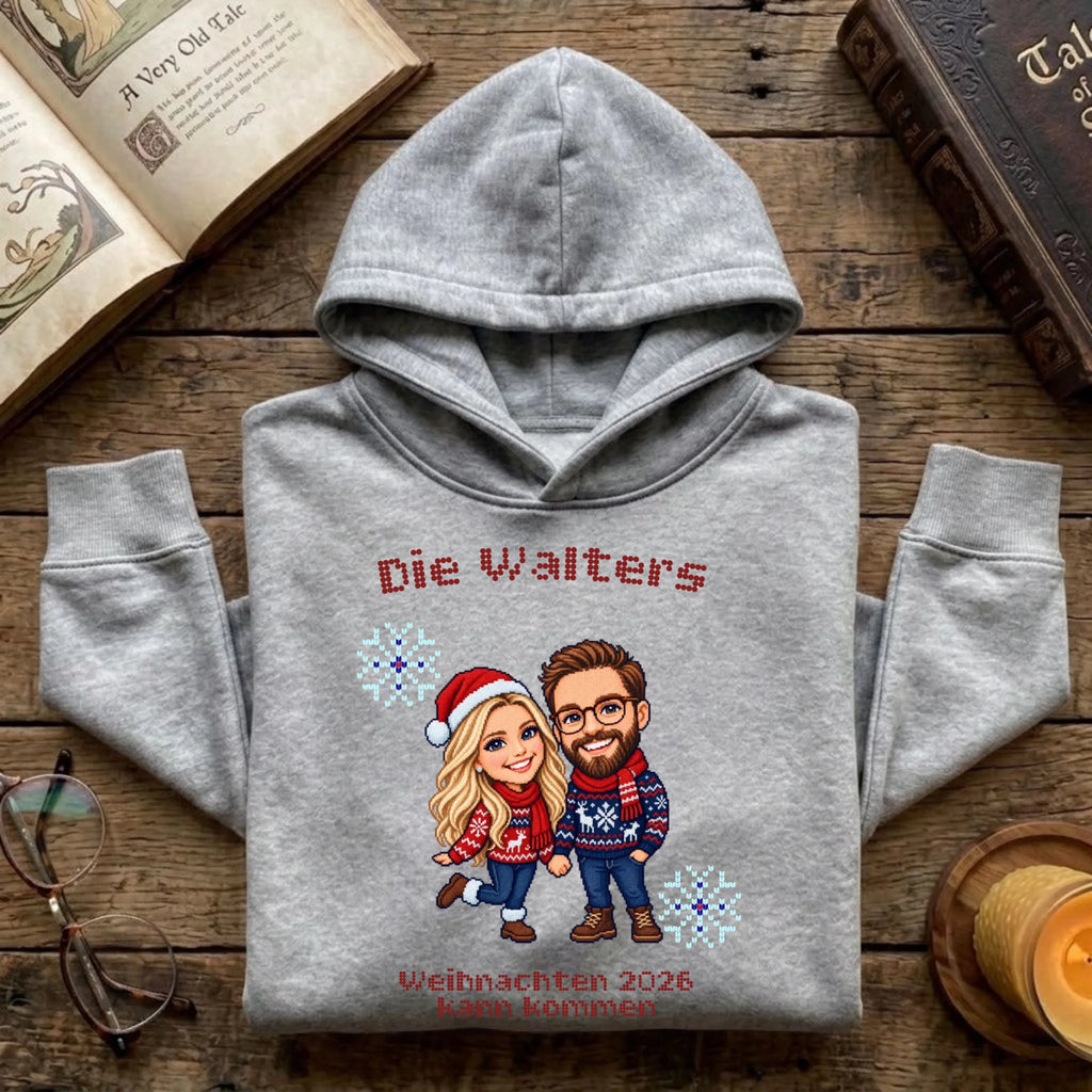 Personalisierter Hoodie grau
