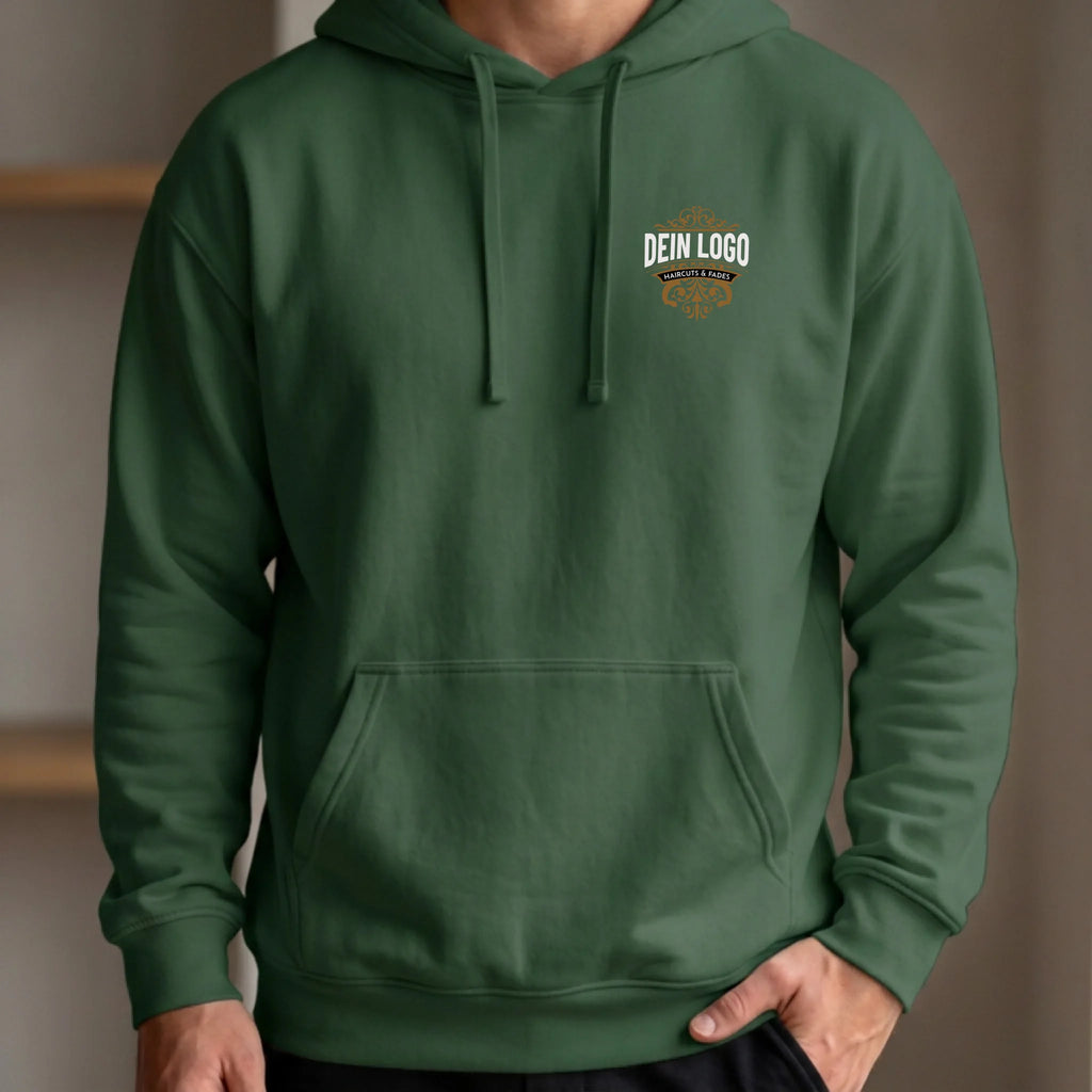 Personalisierter Hoodie grün vorn