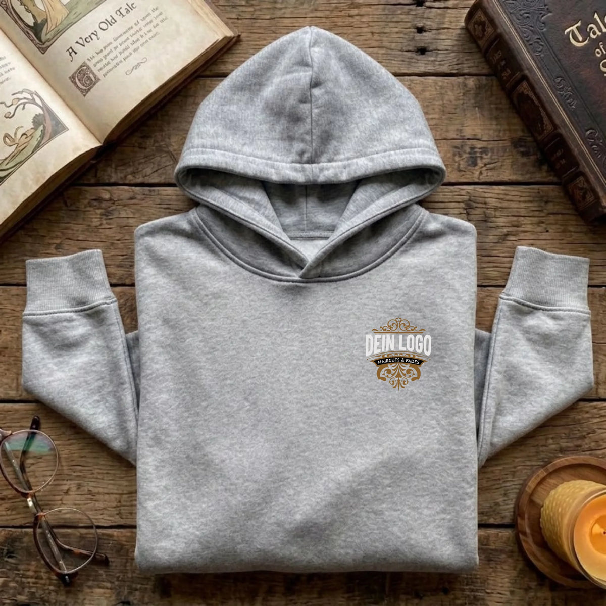 Personalisierter Hoodie grau