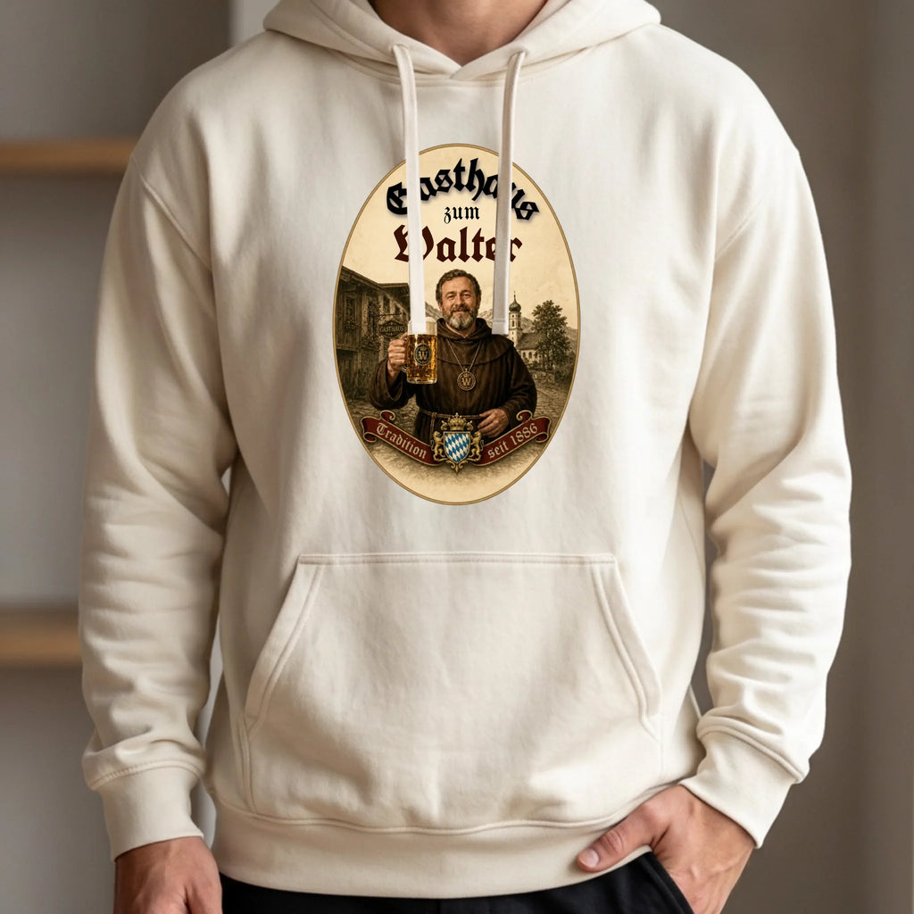 Personalisierter Hoodie weiß vorn