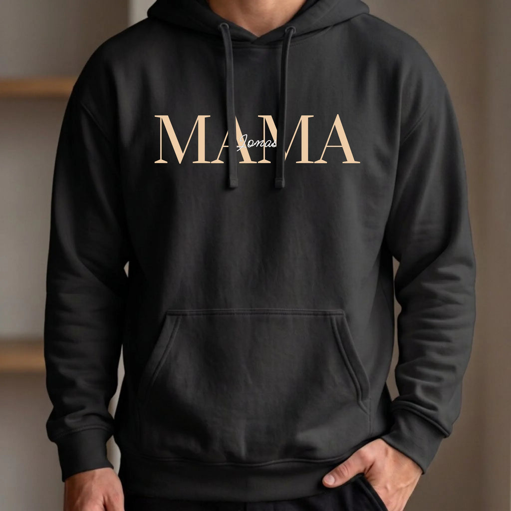 Personalisierter Hoodie schwarz vorn