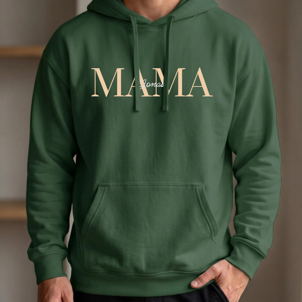 Personalisierter Hoodie grün vorn