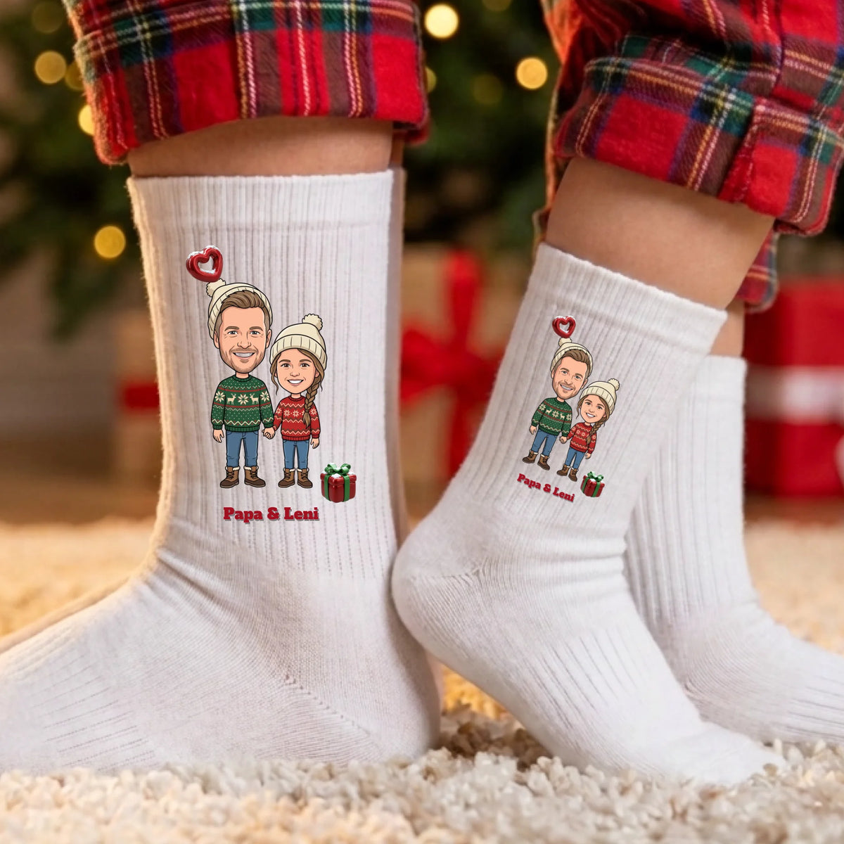 Personalisierte Weihnachtssocken im Comic Stil | Big Head