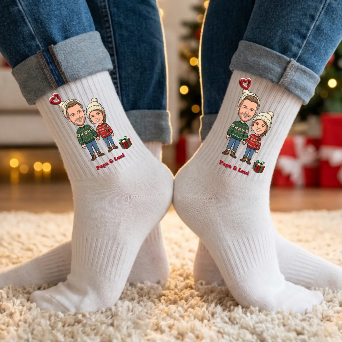 Personalisierte Weihnachtssocken im Comic Stil | Big Head