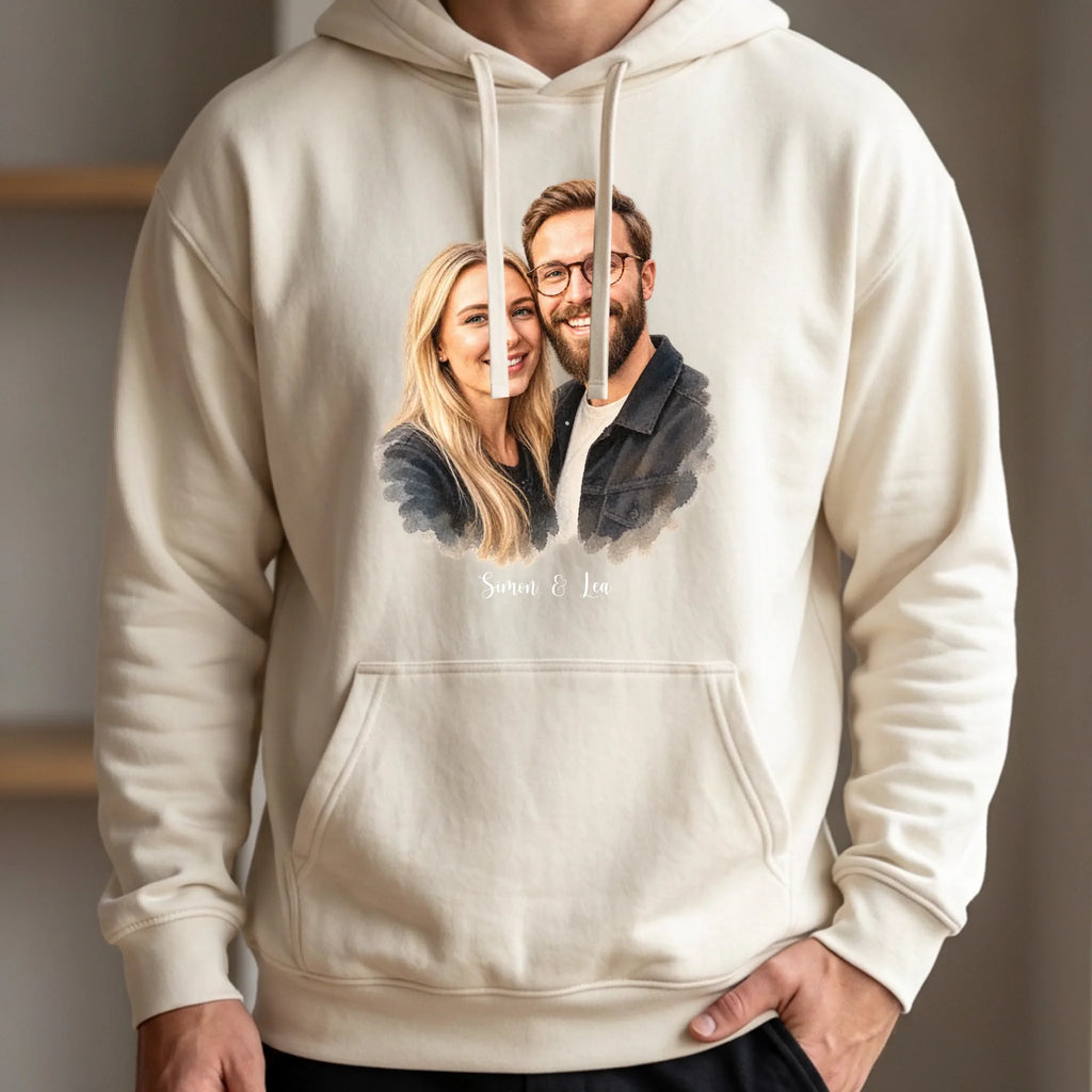 Personalisierter Hoodie weiß vorn