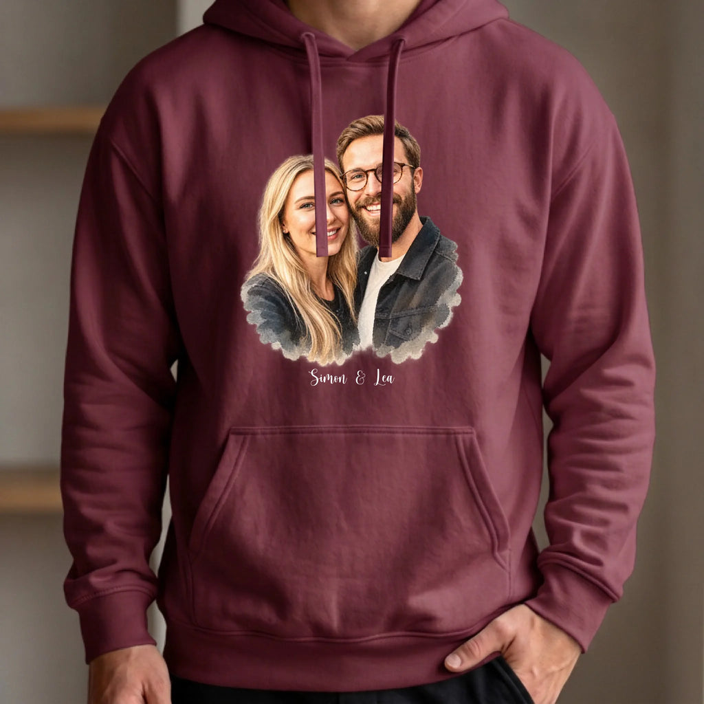 Personalisierter Hoodie rot vorn