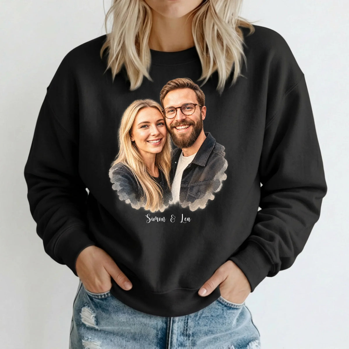 Personalisierter Sweater - schwarz